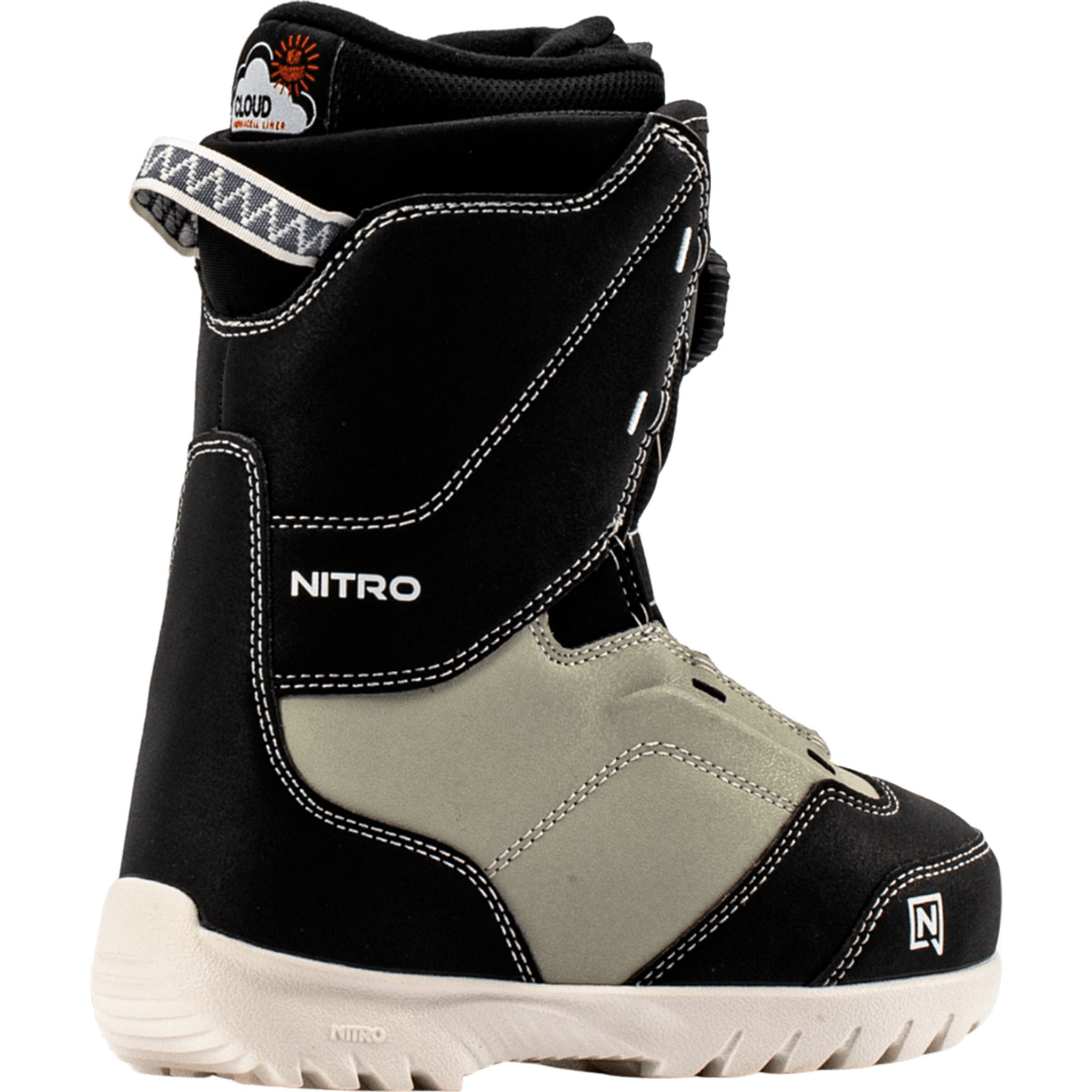 Nitro Youth Droid Boa Snowboard Boots Black Sand 2027 Kids Snowboard Boots
