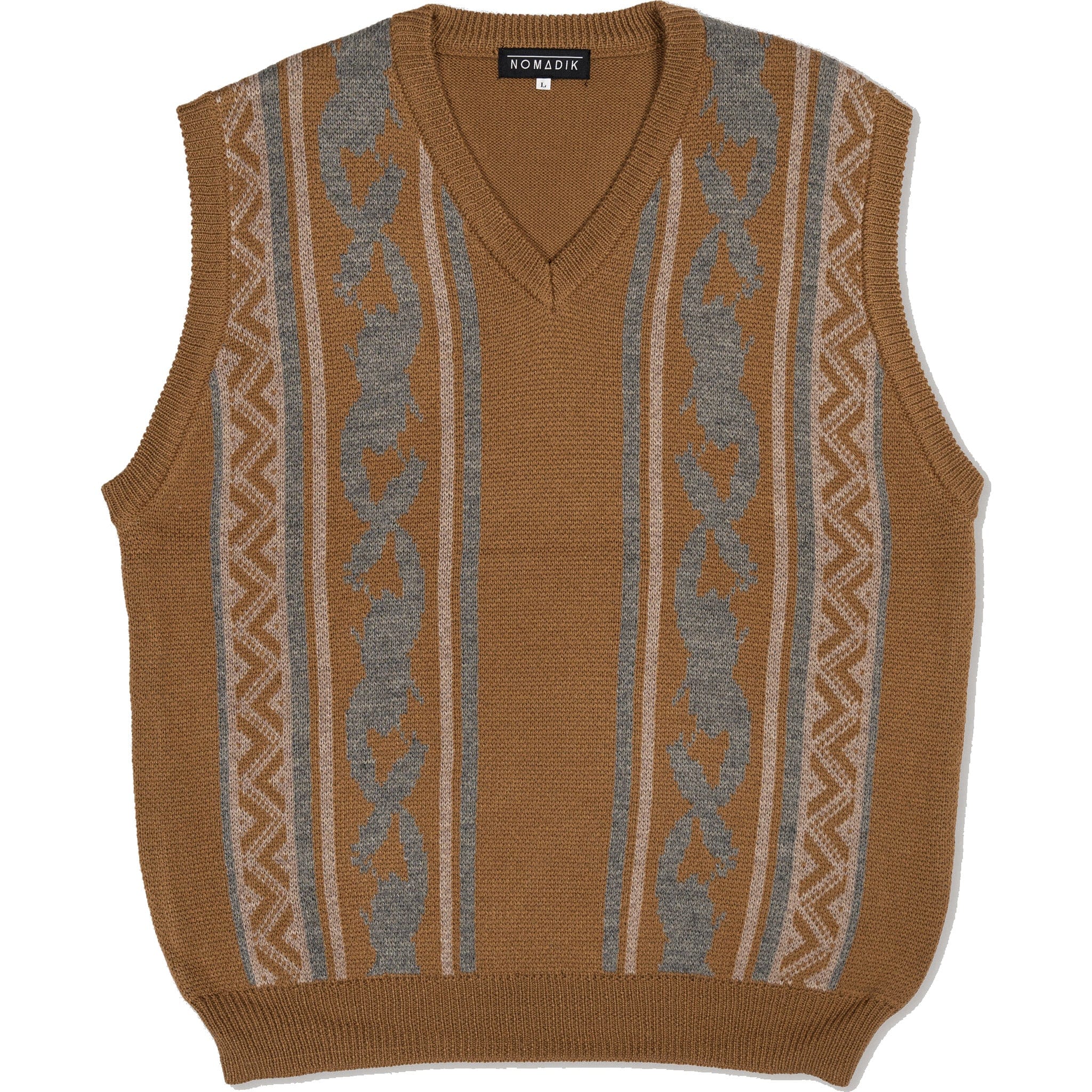 Nomadik Jacquard Vest Brown 2025 Sweatshirts