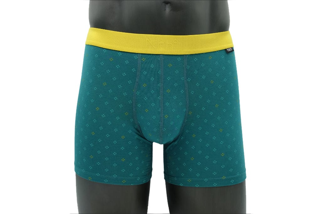 NTH DEGREE MODAL 40S TRIM FIT BOXER TEAL FANCY SQUARE Underwear