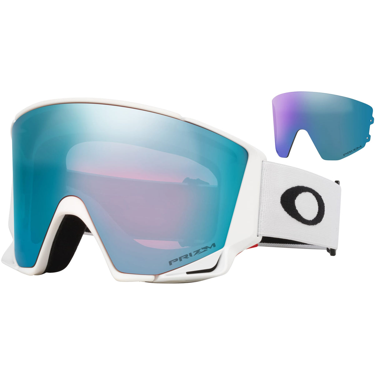 Oakley Flow Scape L Low Bridge Fit Snow Goggles Matte White Prizm Sapphire Iridium Lens 2027 Goggles