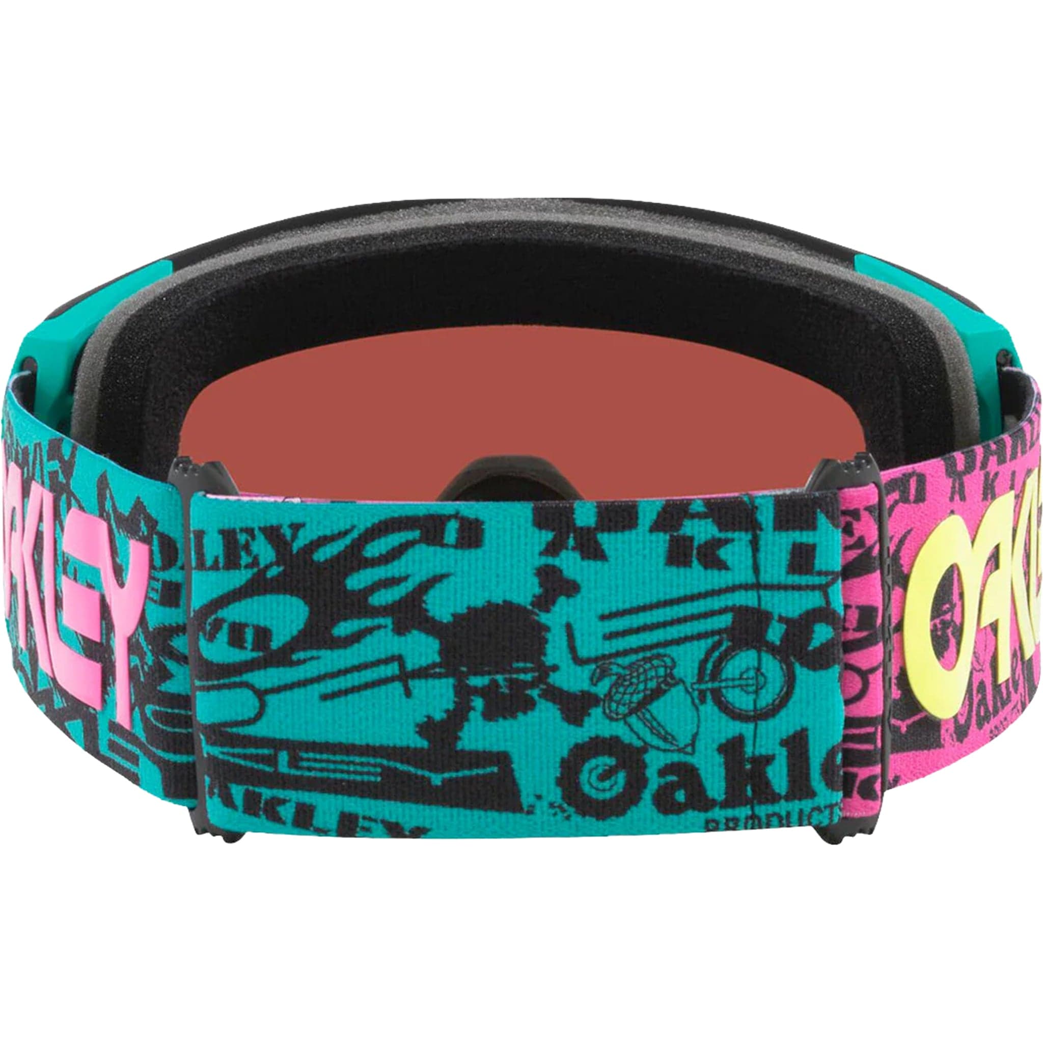 Oakley Line Miner L Snow Goggles Pink Logo Collage Prizm Snow Rose Gold Iridium Goggles