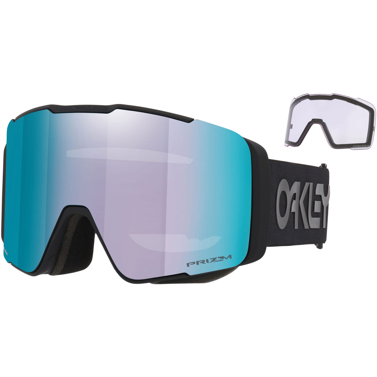 Oakley Line Miner Pro L Snow Goggles Matte B1B Black Prizm Sapphire Iridium Lens 2027 Goggles