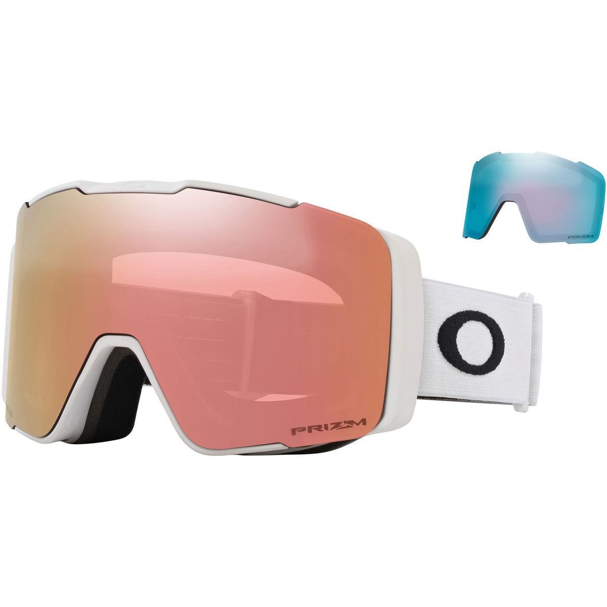 Oakley Line Miner Pro M Low Bridge Fit Snow Goggles Matte White Prizm Rose Gold Iridium Lens 2027 Goggles