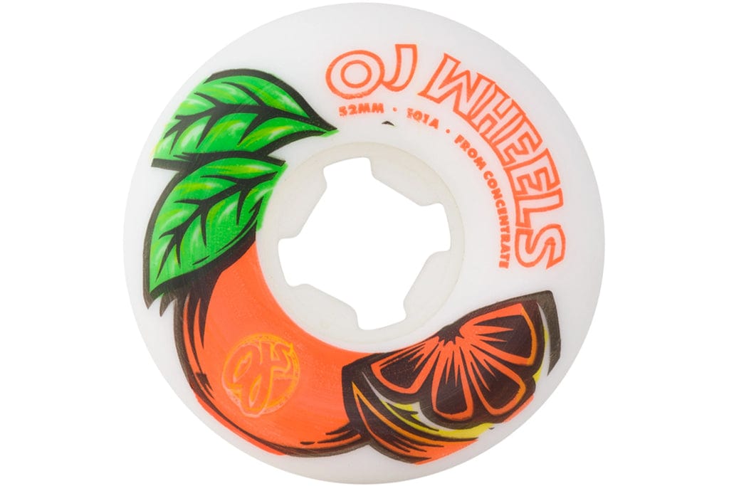 OJ From Concentrate White Orange 101a 52mm Skateboard Wheels