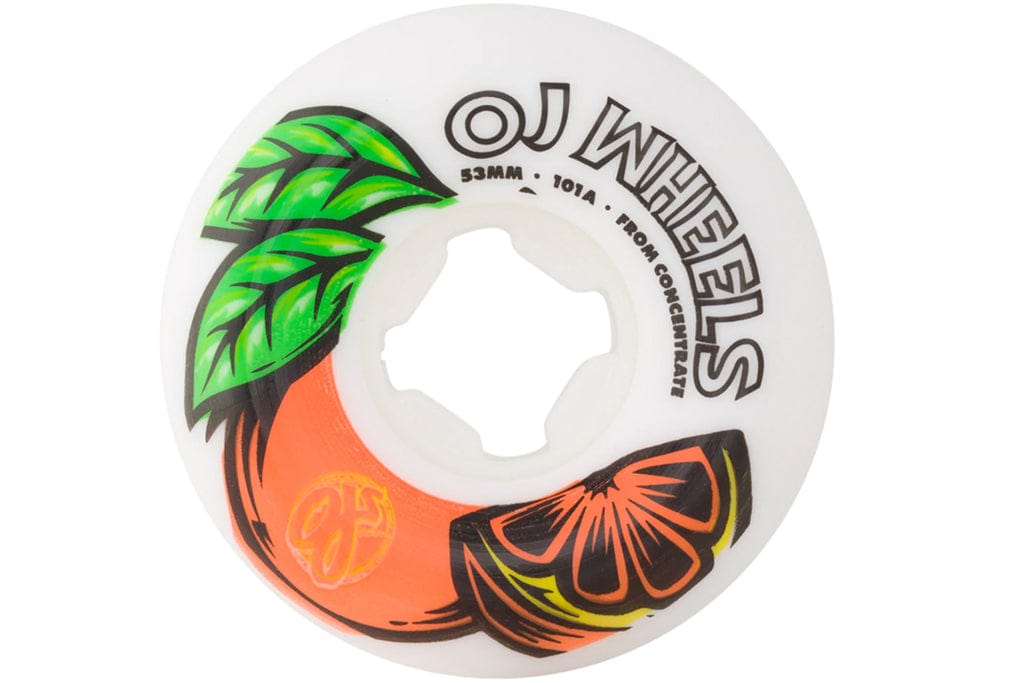 OJ From Concentrate White Orange 101a 53mm Skateboard Wheels