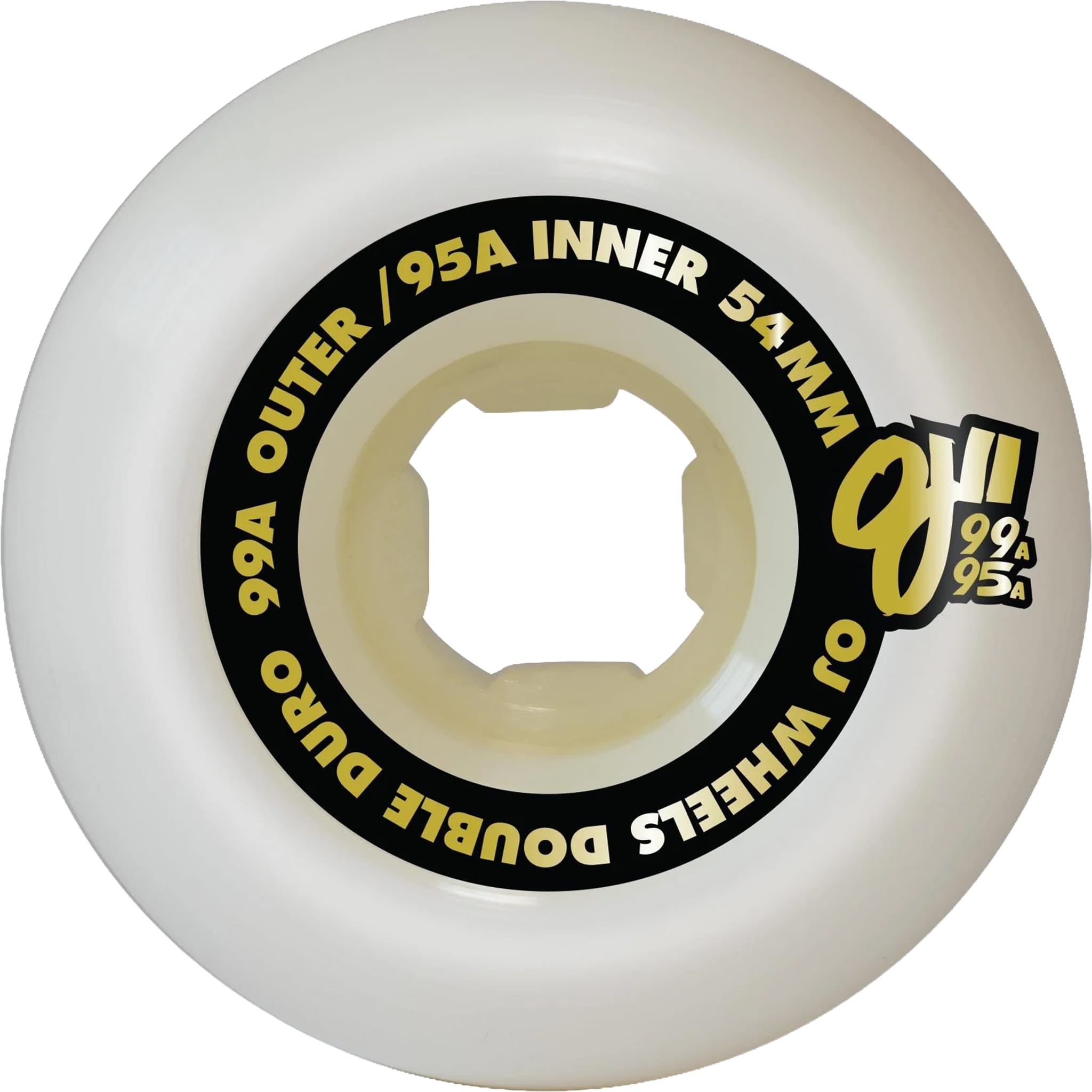 OJS Double Duro White Chubbies Skateboard Wheels 99a/95a 54mm Skateboard Wheels