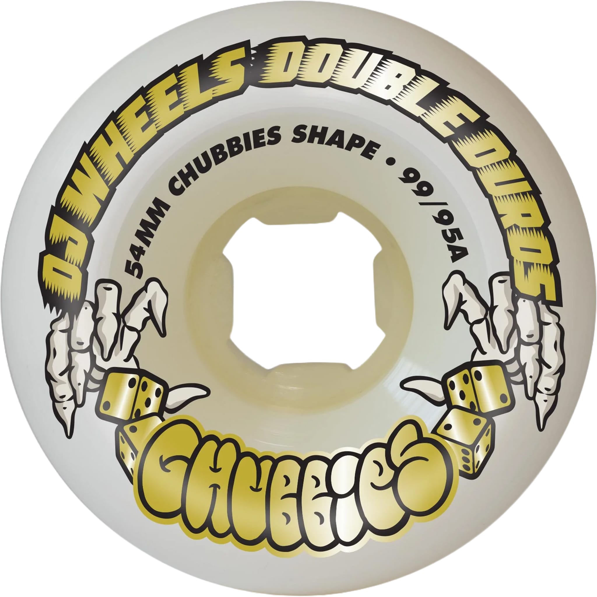 OJS Double Duro White Chubbies Skateboard Wheels 99a/95a 54mm Skateboard Wheels