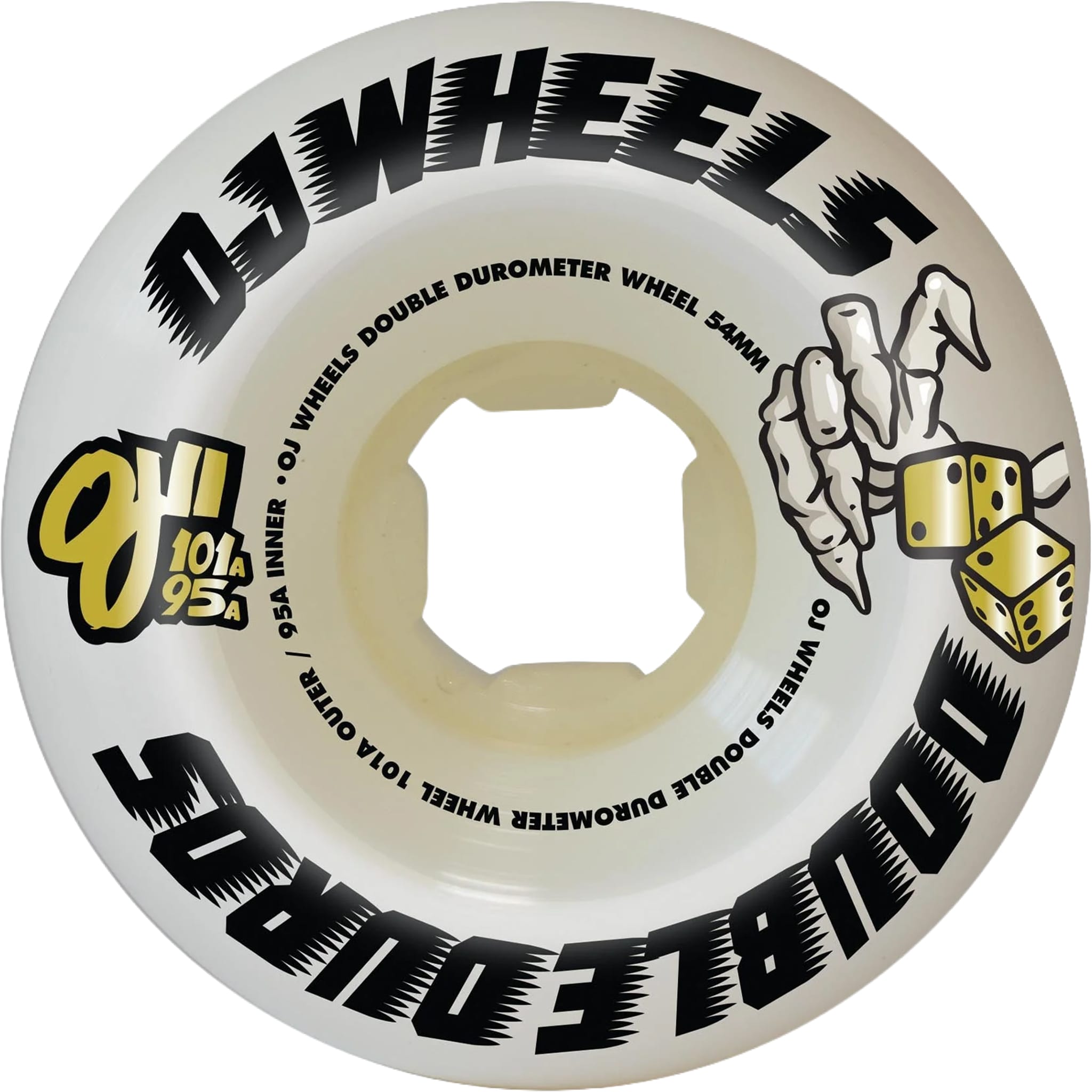 OJS Double Duro White Mini Combo Skateboard Wheels 101a/95a 54mm Skateboard Wheels