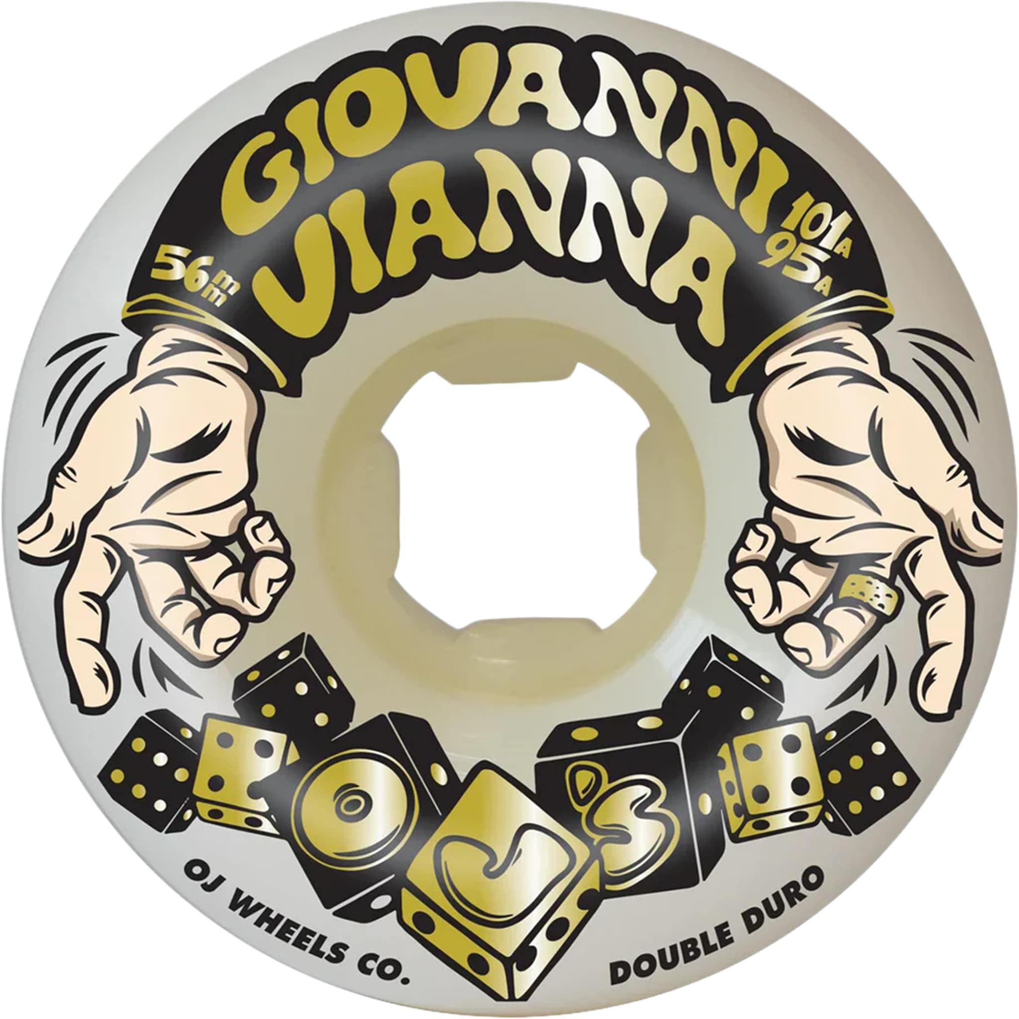 OJS Giovanni Vianna High Roller Double Duro Skateboard Wheels 101a/95a 56mm Skateboard Wheels