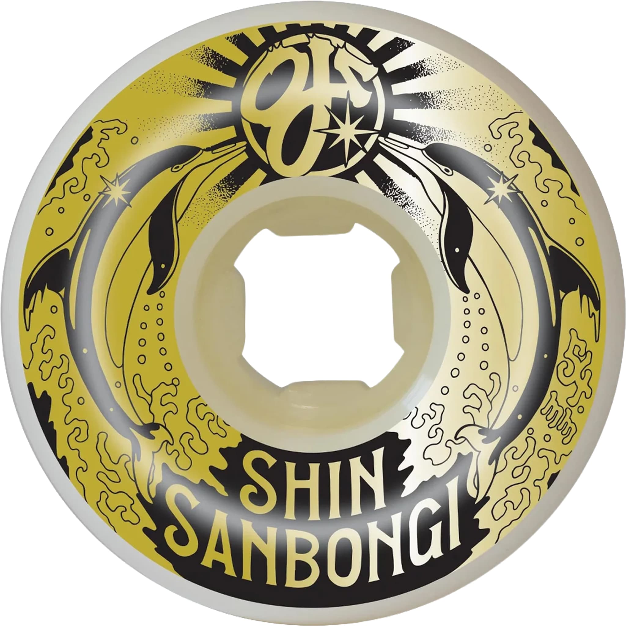 OJS Shin Sanbongi Dolphins Gold Double Duro Skateboard Wheels 101a/95a 54mm Skateboard Wheels