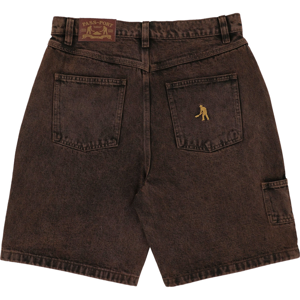 Passport Workers Club Shorts Over-Dye Brown Shorts