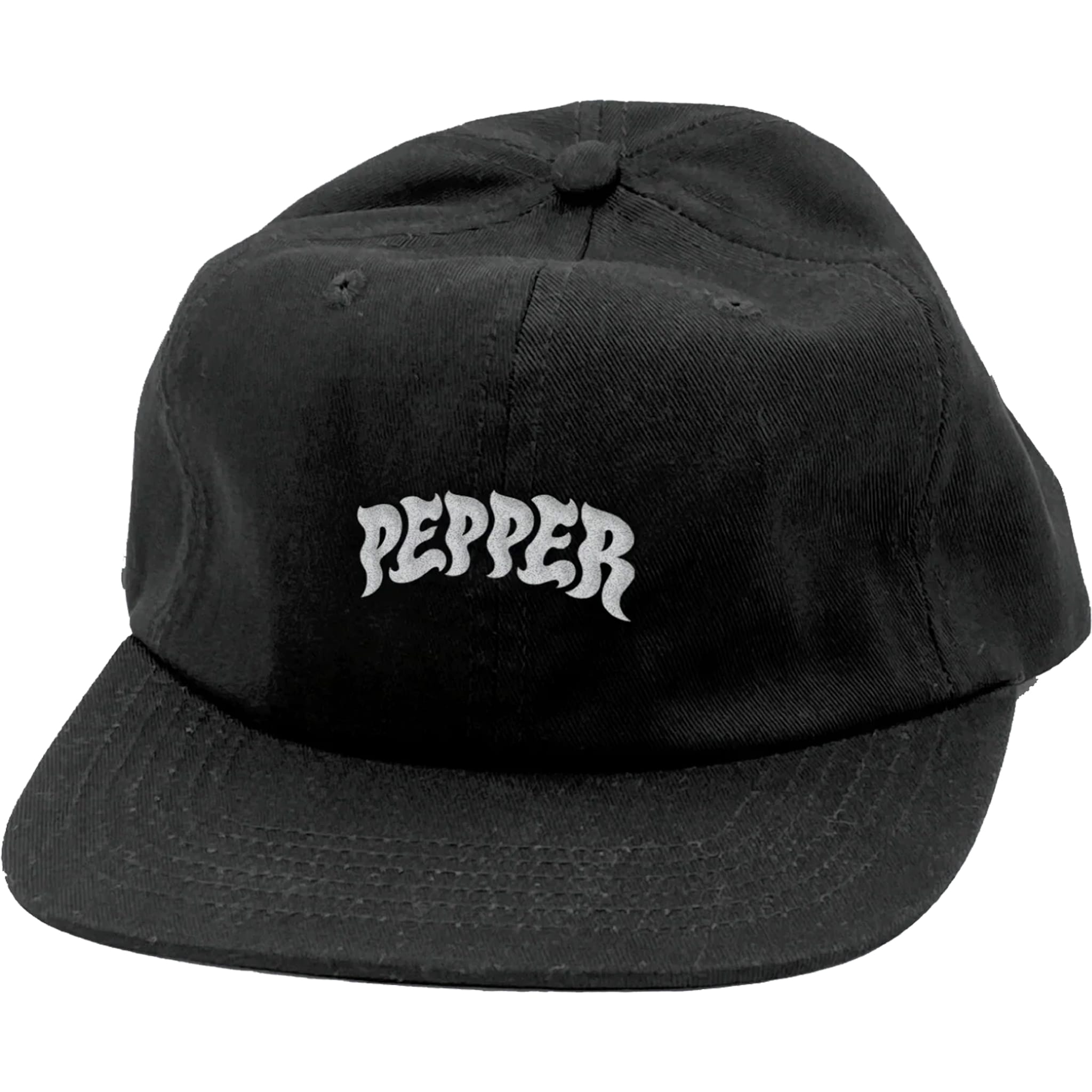 Pepper Logo Snapback Hat Black Hats