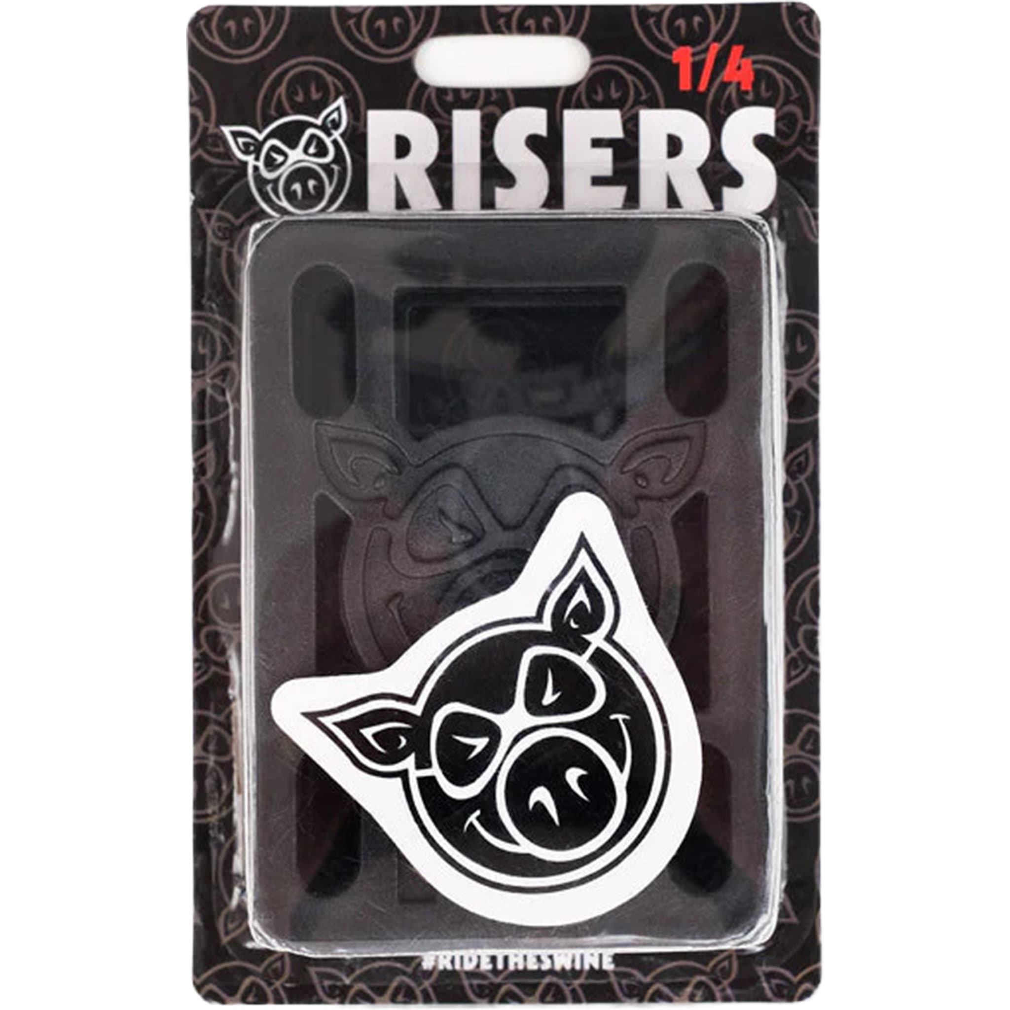 Pig Piles Risers 1/4" Black Skateboard Accessories