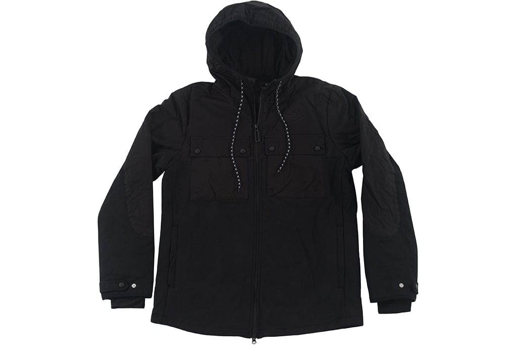 POSITIVE GROUP QUILTED DWR ZIP UP HOODIE BLACK Mens Thermal