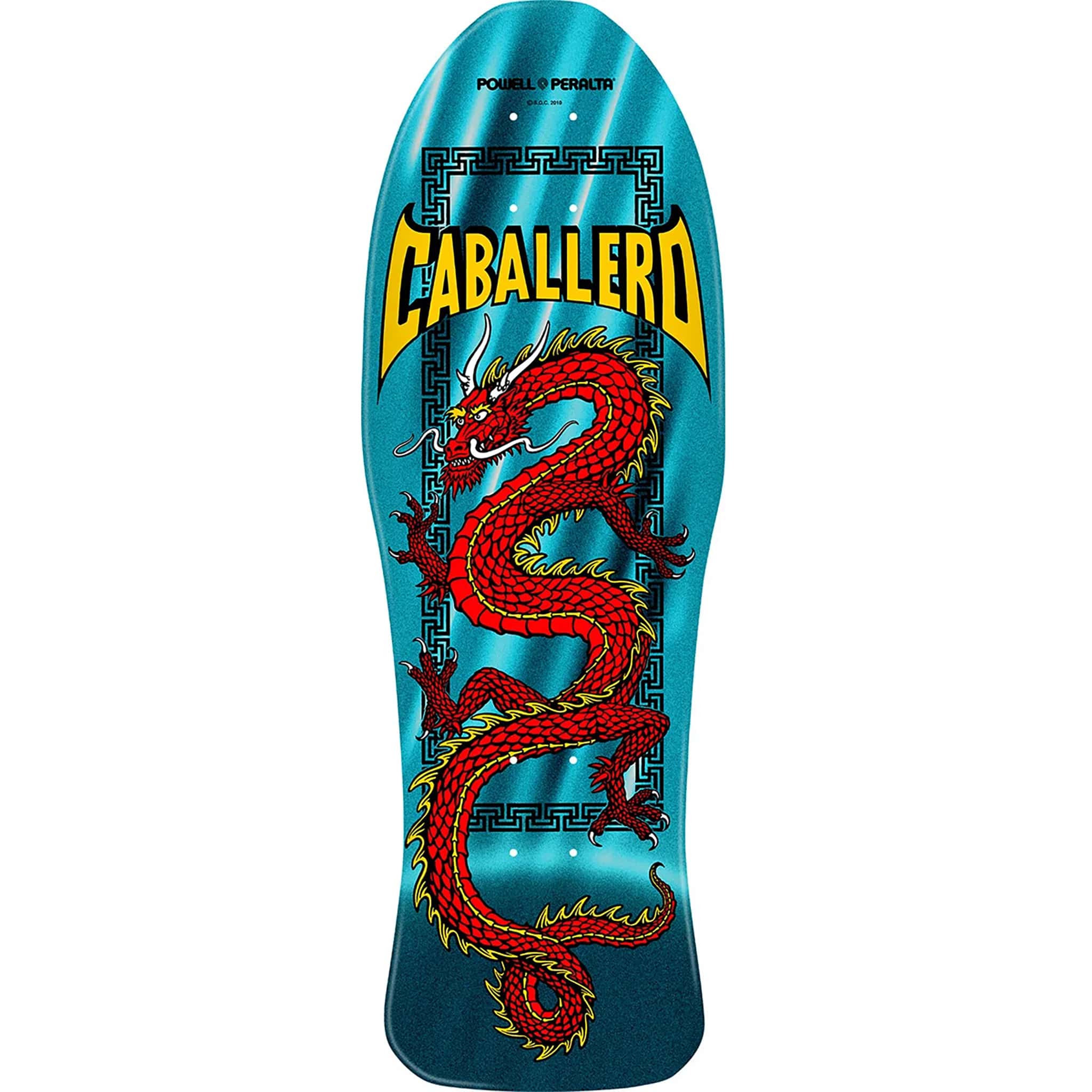 Powell Peralta Cab Chinese Dragon '25' Skateboard Deck Aqua Foil 10" Skateboard