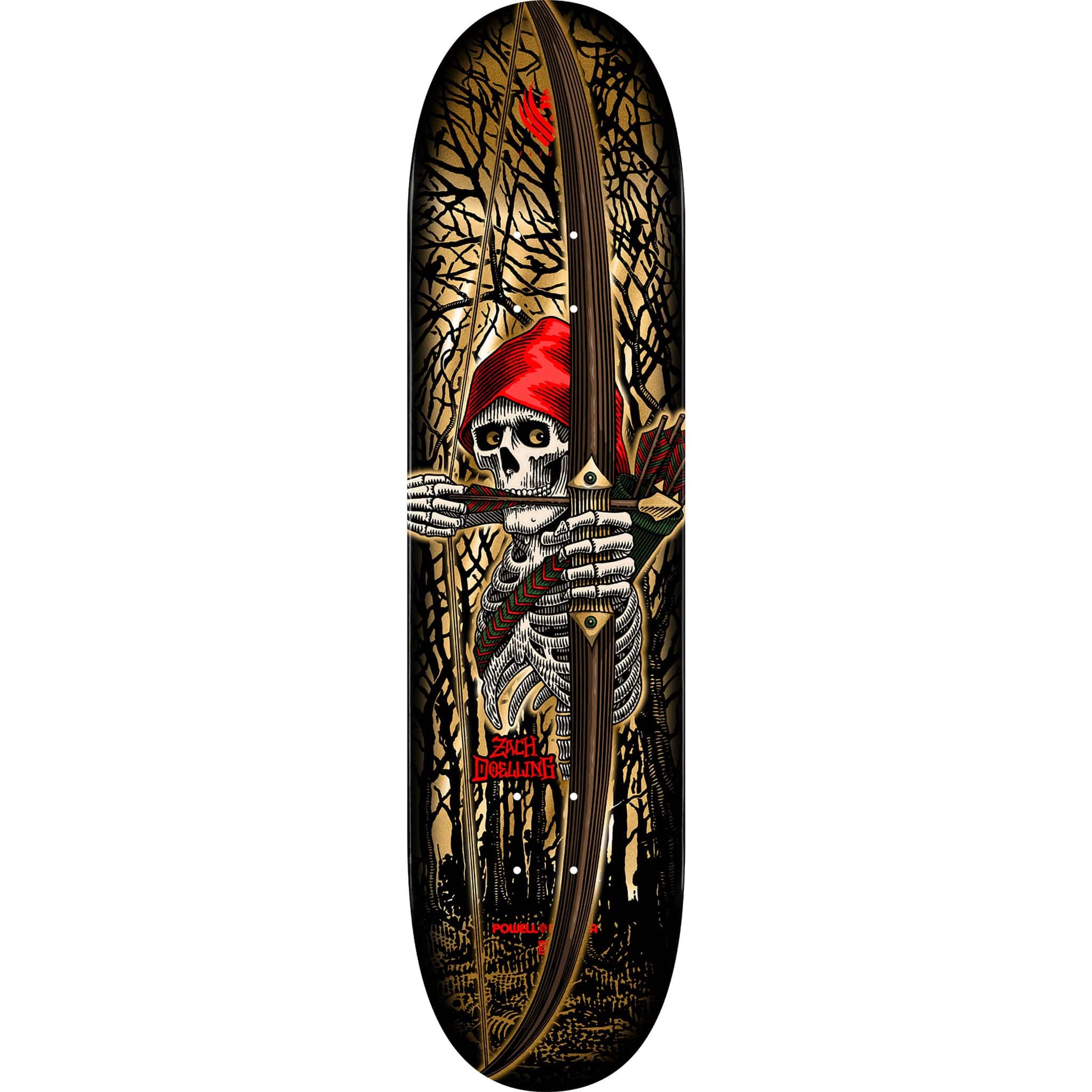 Powell Peralta Doelling Archer Flight Skateboard Deck Gold Foil 8.3" Skateboard