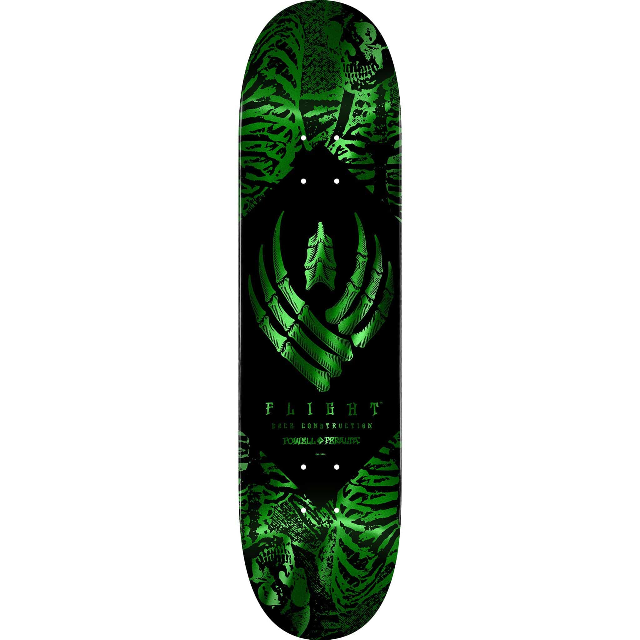 Powell Peralta Skeleton Flight 8.5" Skateboard Deck Green Foil Skateboard