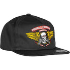 Powell Peralta Winged Ripper Snapback Hat Black Hats