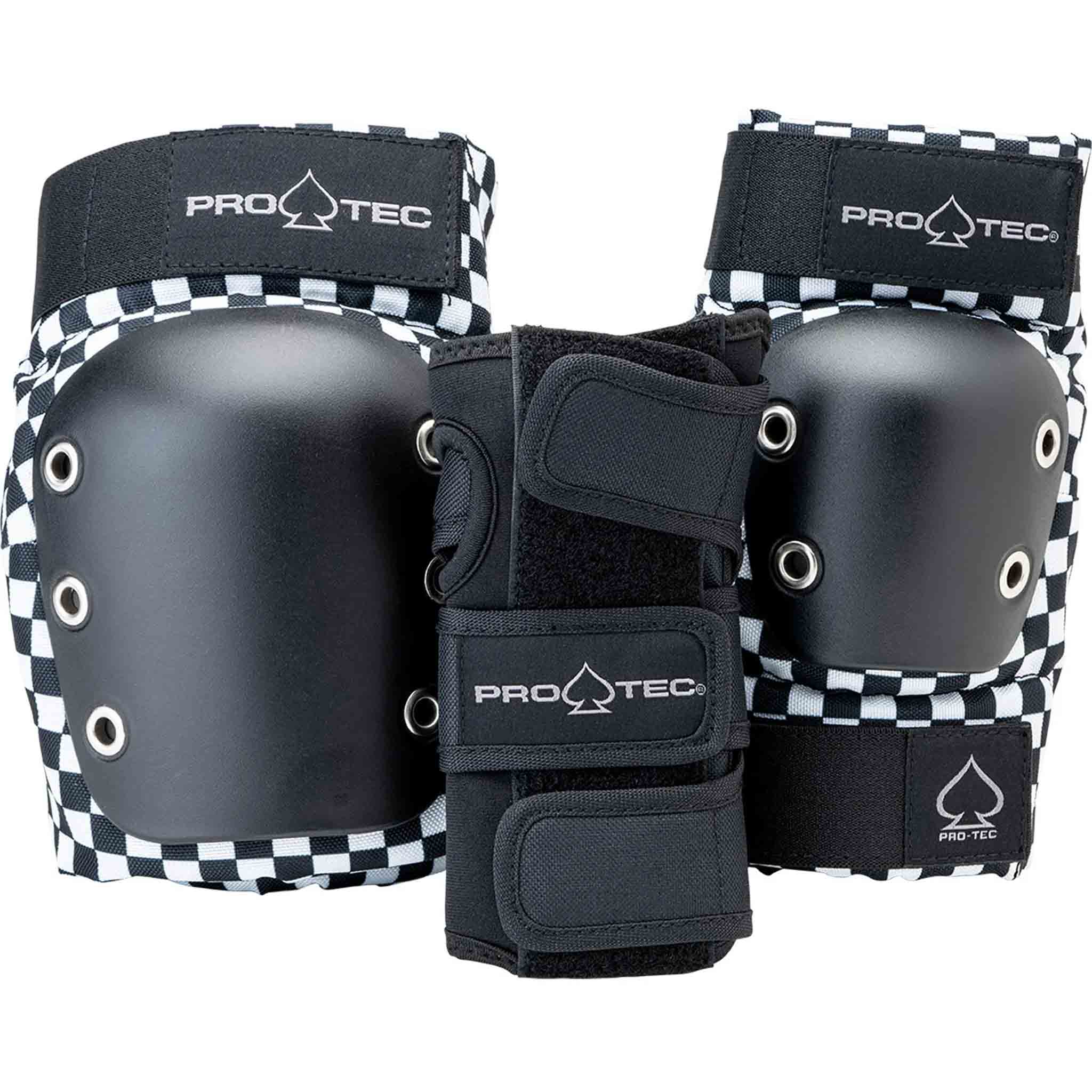 Pro-Tec Adult Street 3 Pack Pad Set Checker Skateboard Protection