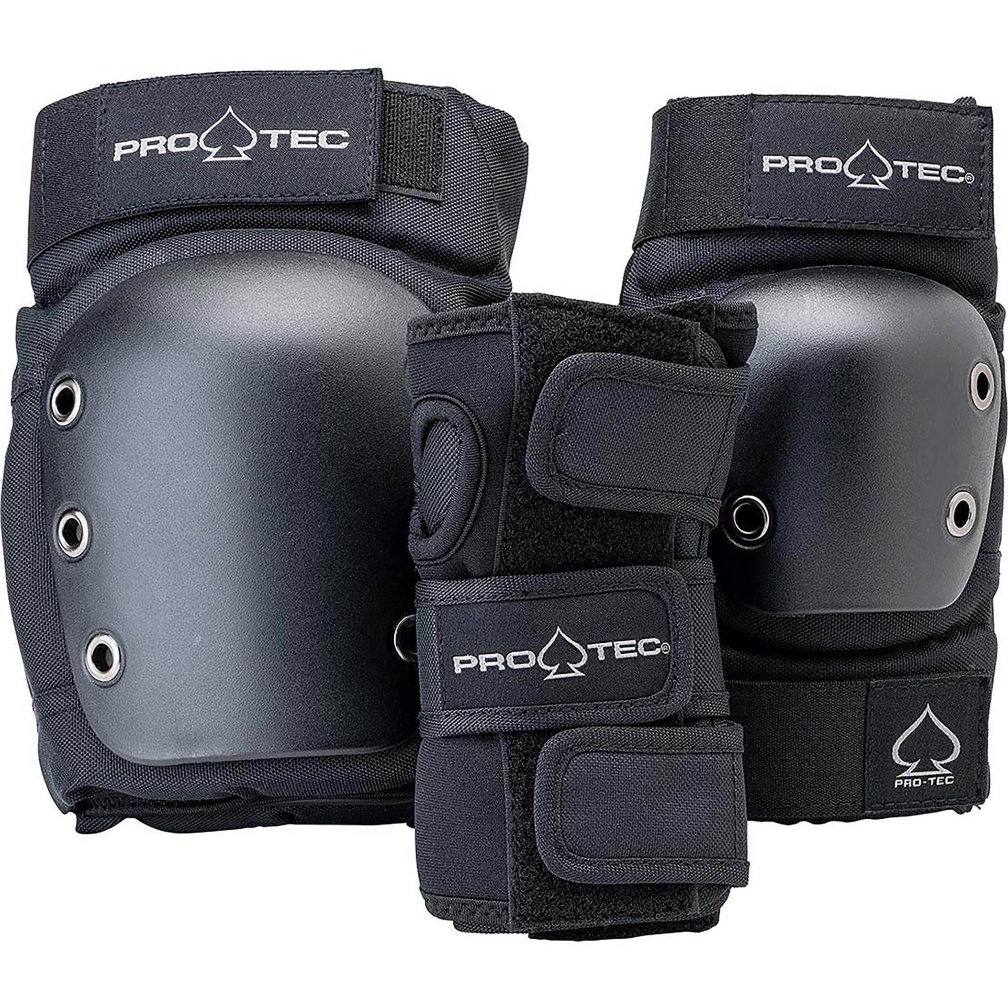 Pro-Tec Street Adult 3-Pack Pad Set Black Skateboard Protection