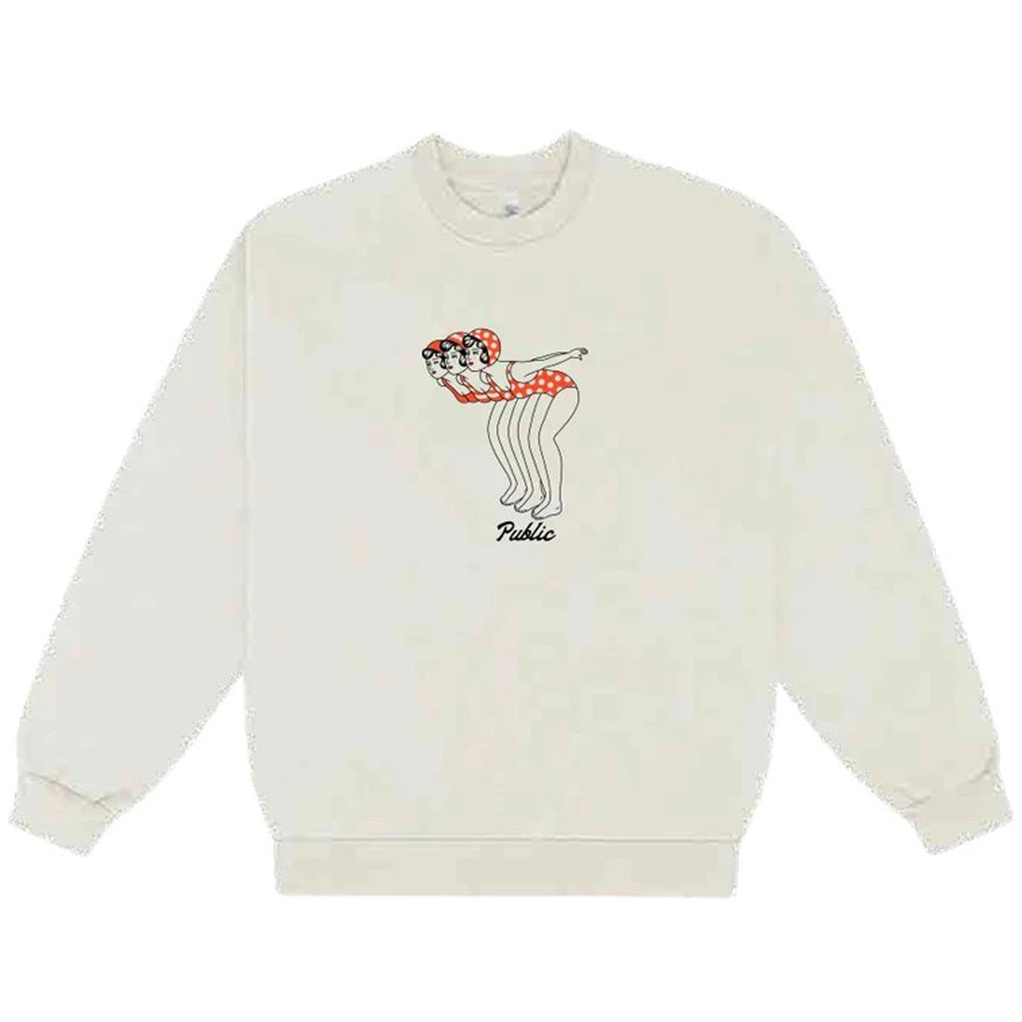 Public Dipper Crew Sweatshirt White Sweatshirts