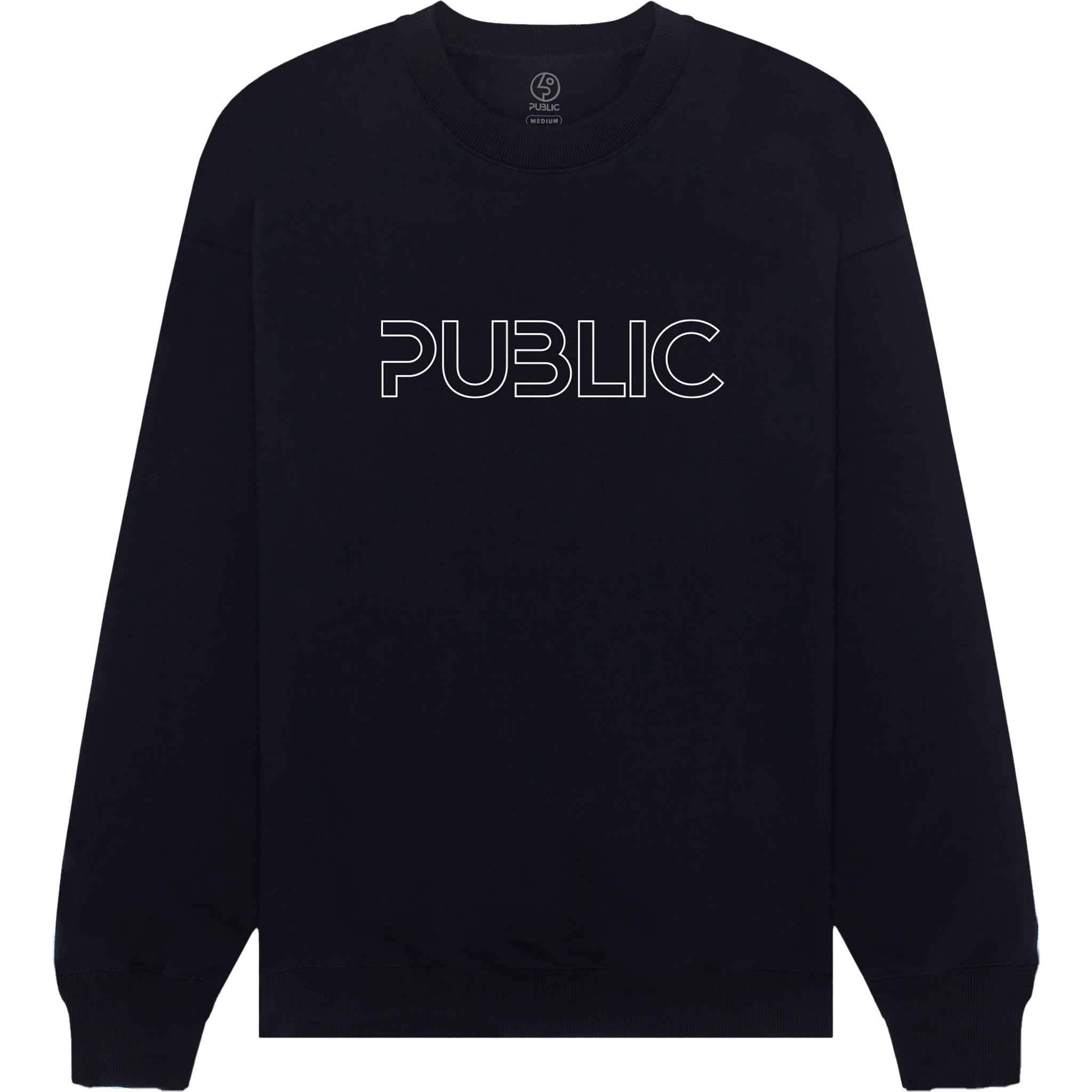 Public Logo Crewneck Black Sweatshirts