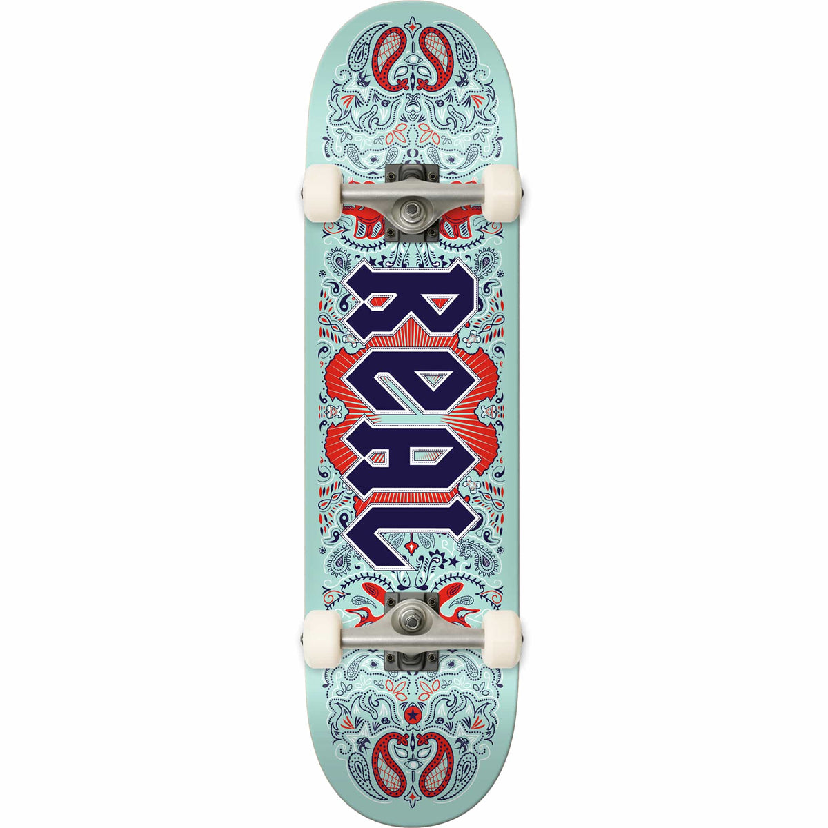 Real Bandana Skateboard Complete Teal 7.75" Skateboard Complete