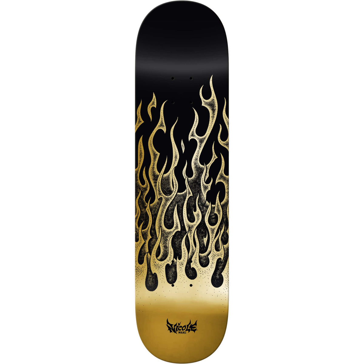 Real Nicole Hause Flames Redux Twin Nose Skateboard Deck 8.25" Skateboard