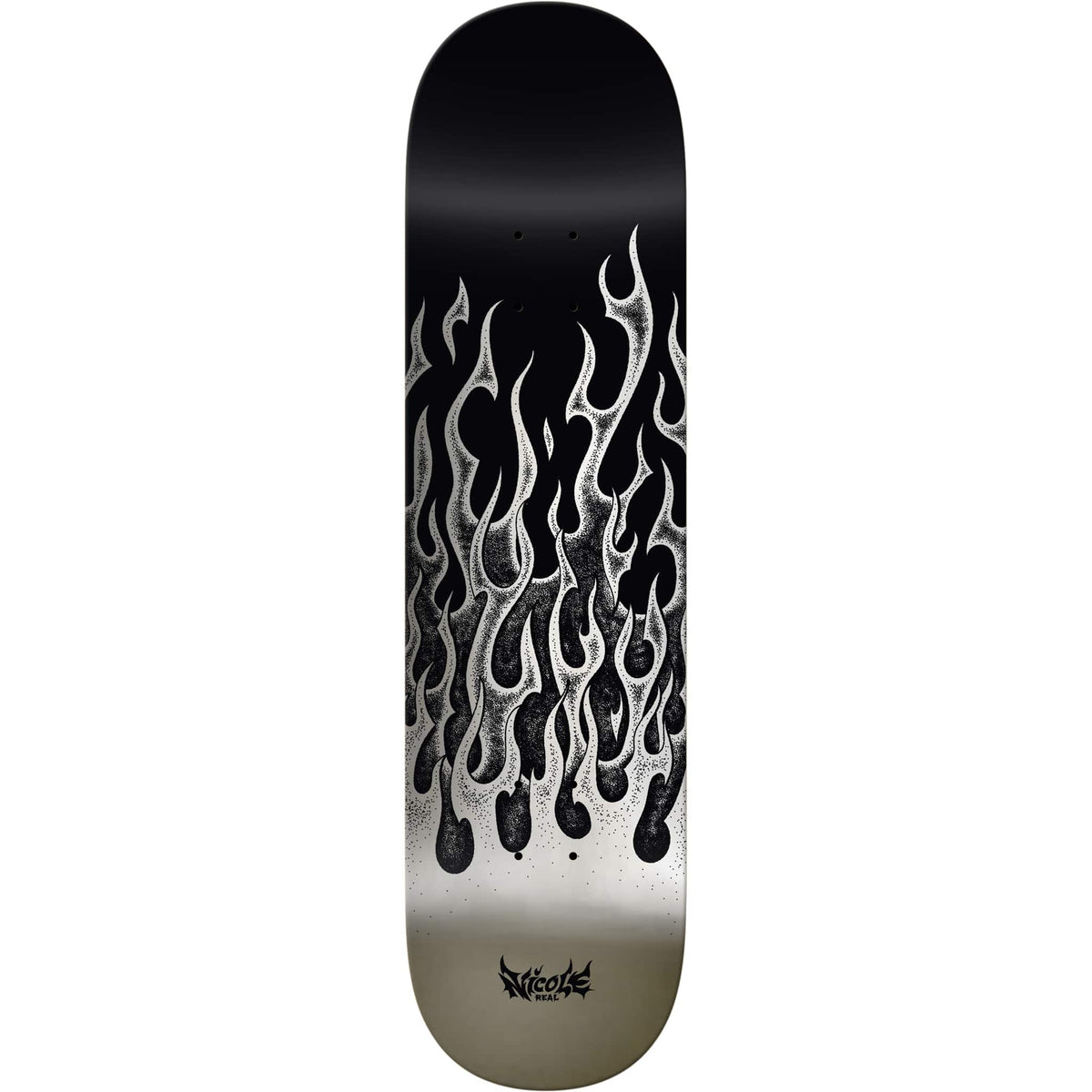 Real Nicole Hause Flames Redux Twin Nose Skateboard Deck 8.5" Skateboard