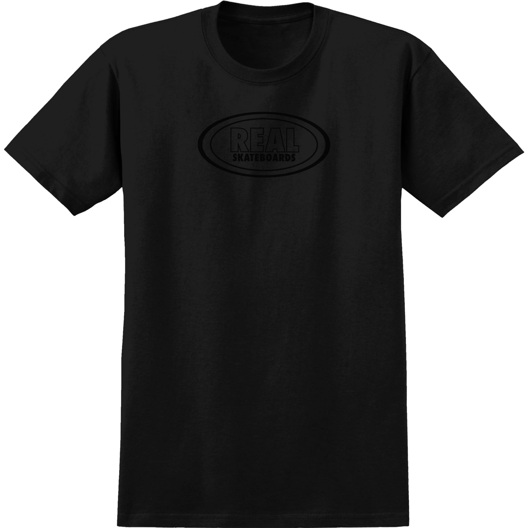 Real Oval T-Shirt Black Black Tonal T Shirt