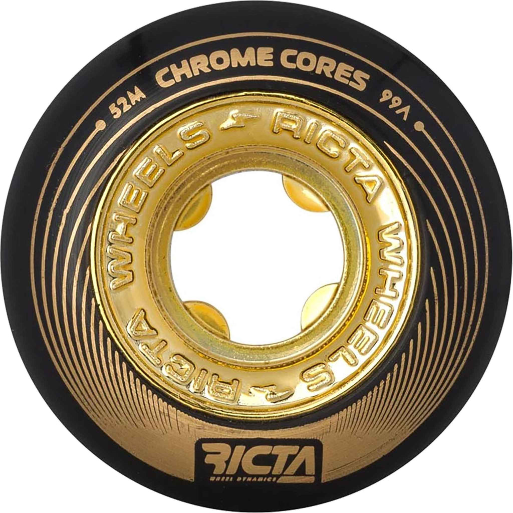 Ricta Chrome Core Black Gold 99A 52mm Skateboard Wheels