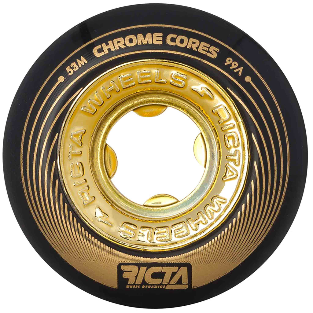 Ricta Chrome Core Black/Gold 99A 53mm Skateboard Wheels