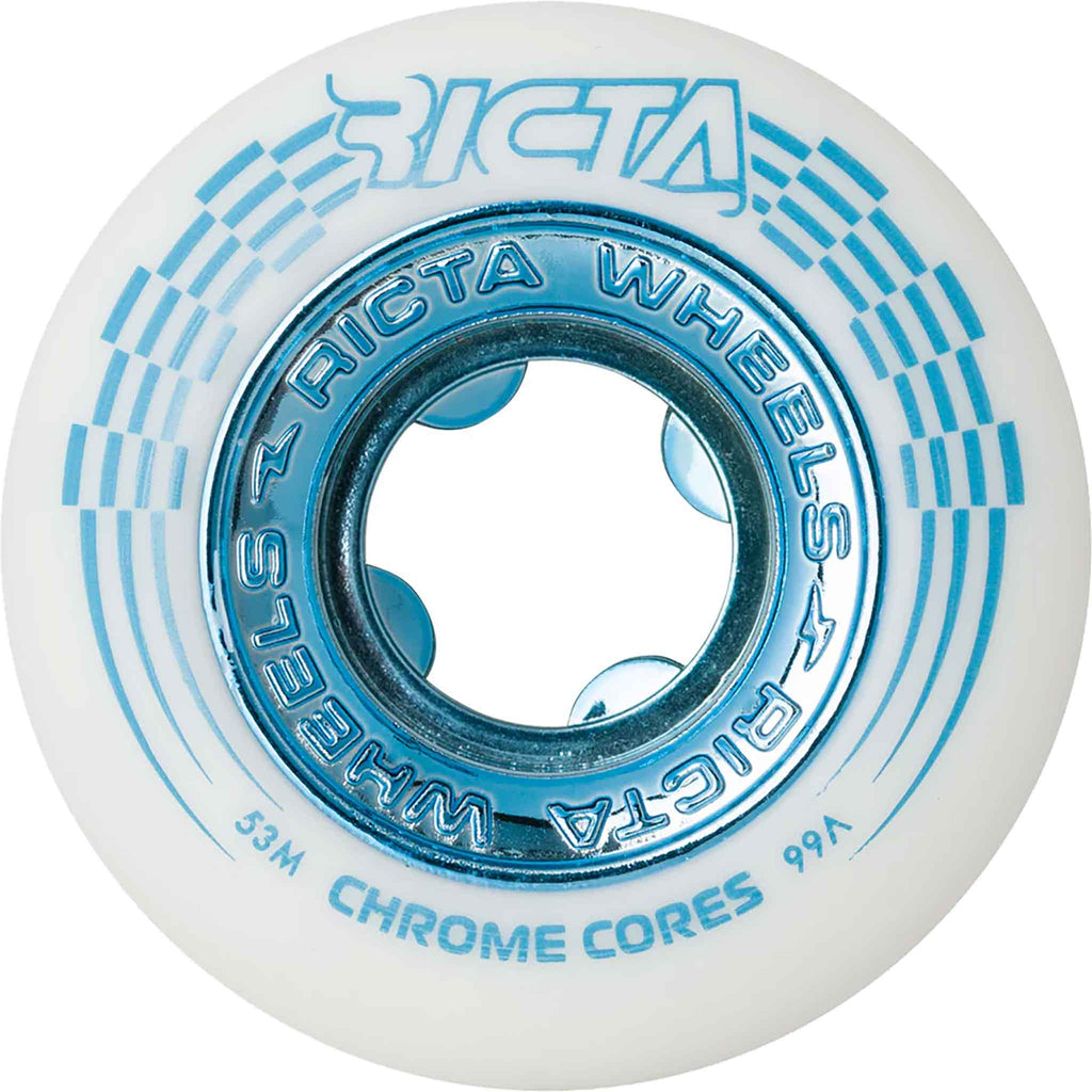 Ricta Chrome Core White Teal 99A 53mm Skateboard Wheels