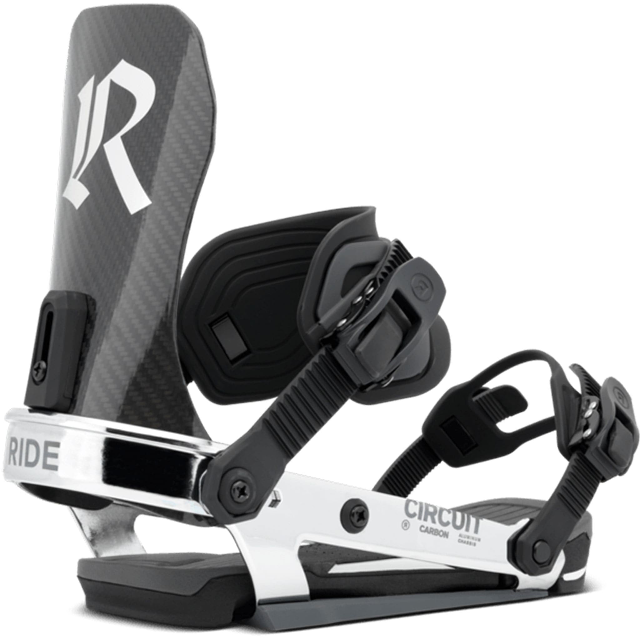 Ride Circuit Carbon Aluminum Snowboard Binding Chrome 2027 Mens Snowboard Bindings
