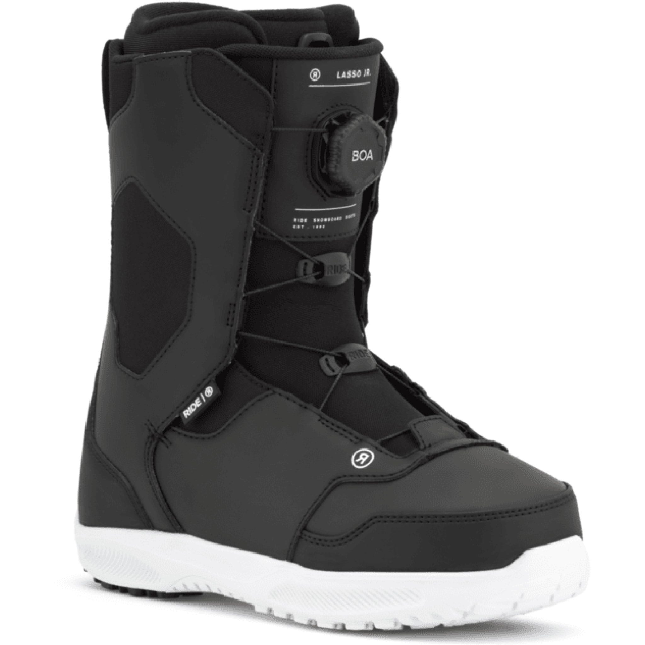 Ride Youth Lasso Jr BOA Snowboard Boot Black 2027 Kids Snowboard Boots