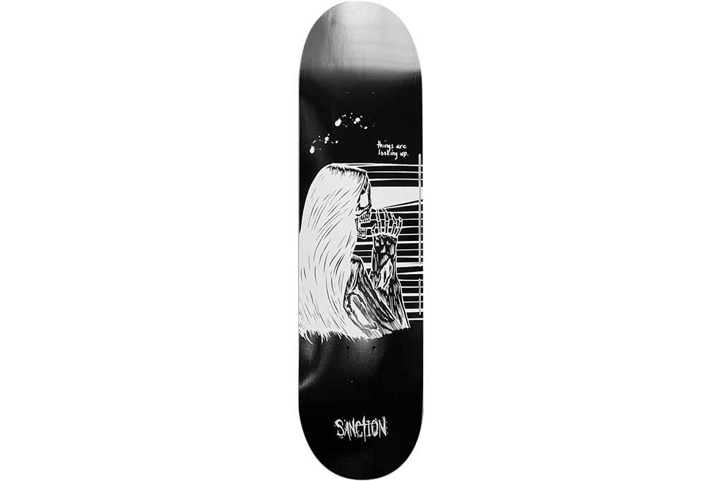 Sanction Looking Up Black 8" Skateboard Deck Skateboard