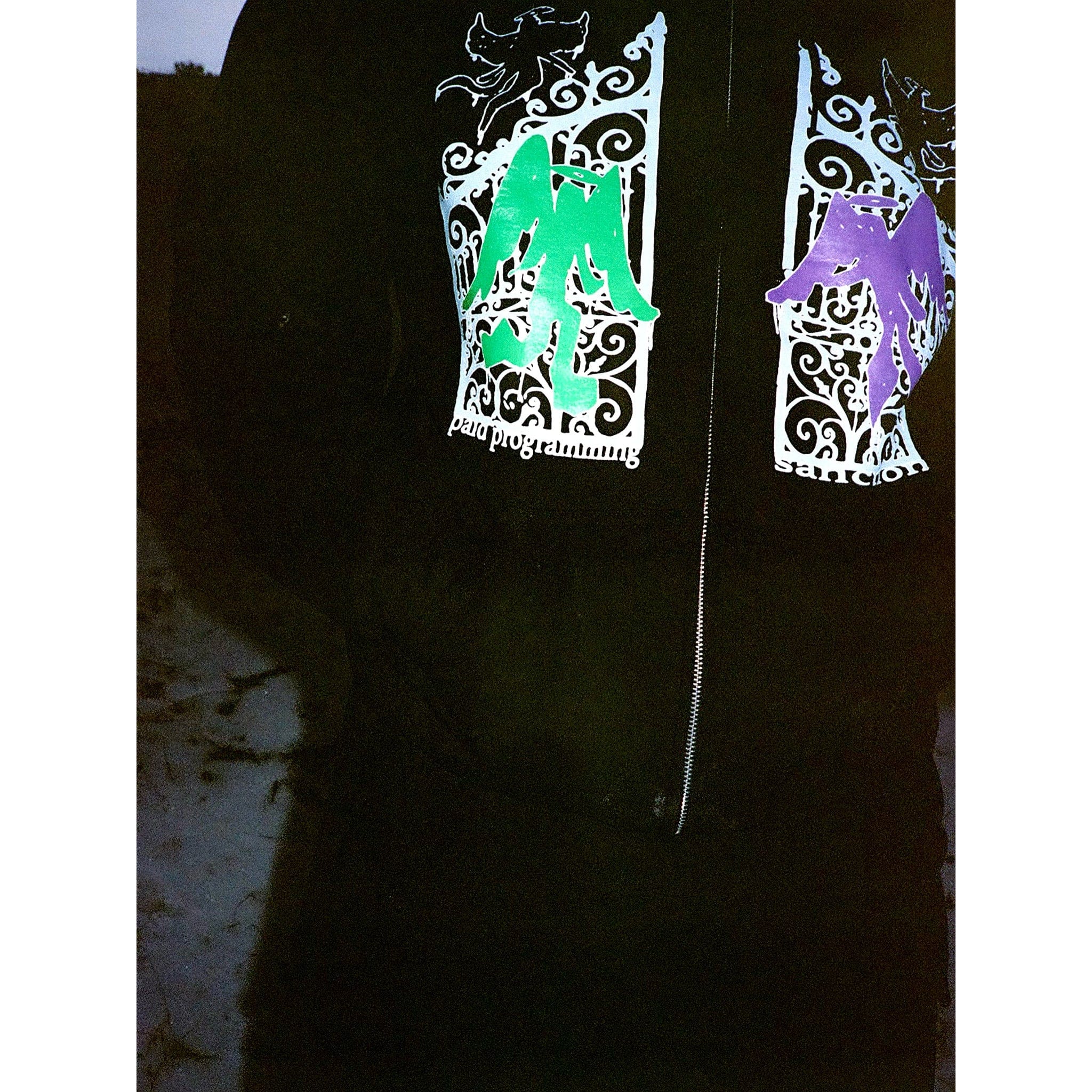 Sanction X Paid Programming Angel Zip Up Hood Black Sweatshirts