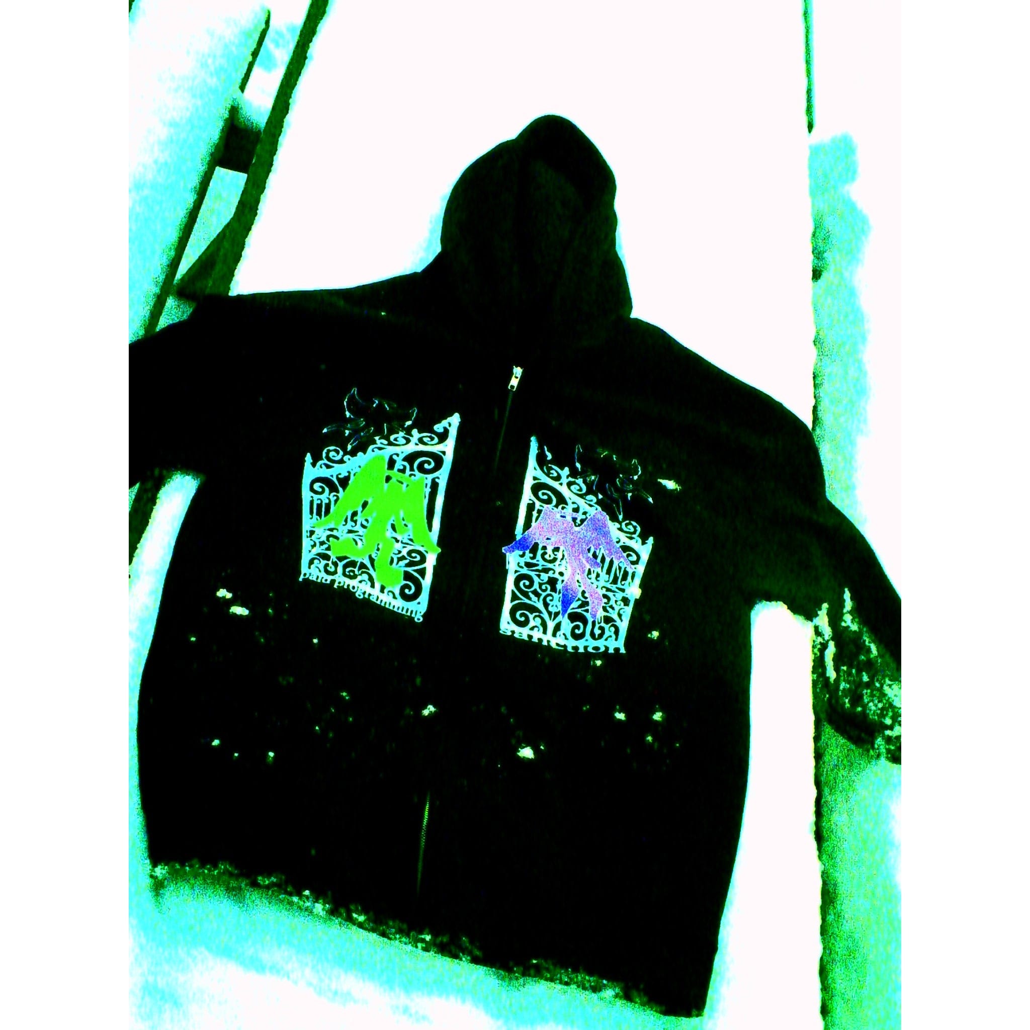 Sanction X Paid Programming Angel Zip Up Hood Black Sweatshirts