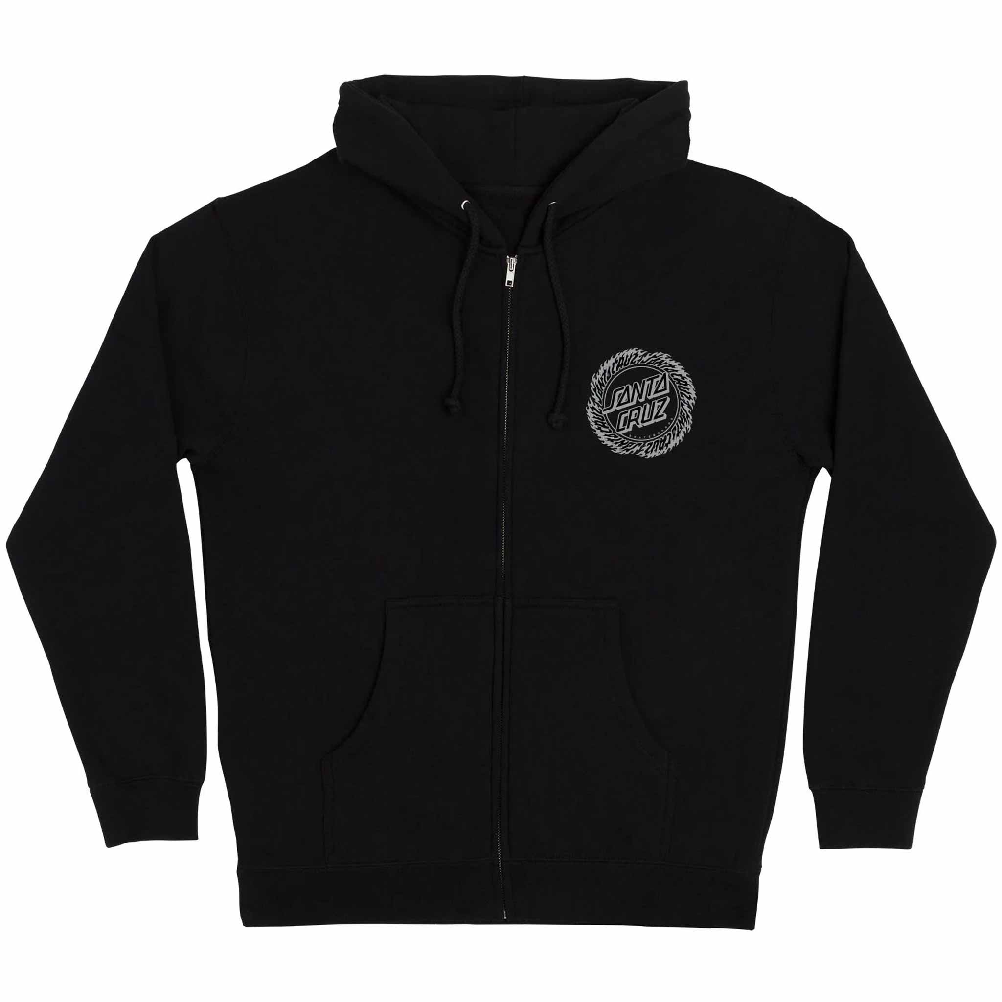 Santa Cruz Flame Ringed Dot Zip Hoodie Black Sweatshirts