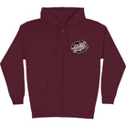 Santa Cruz Grabke Exploding Dot Zip Hoodie Maroon Sweatshirts