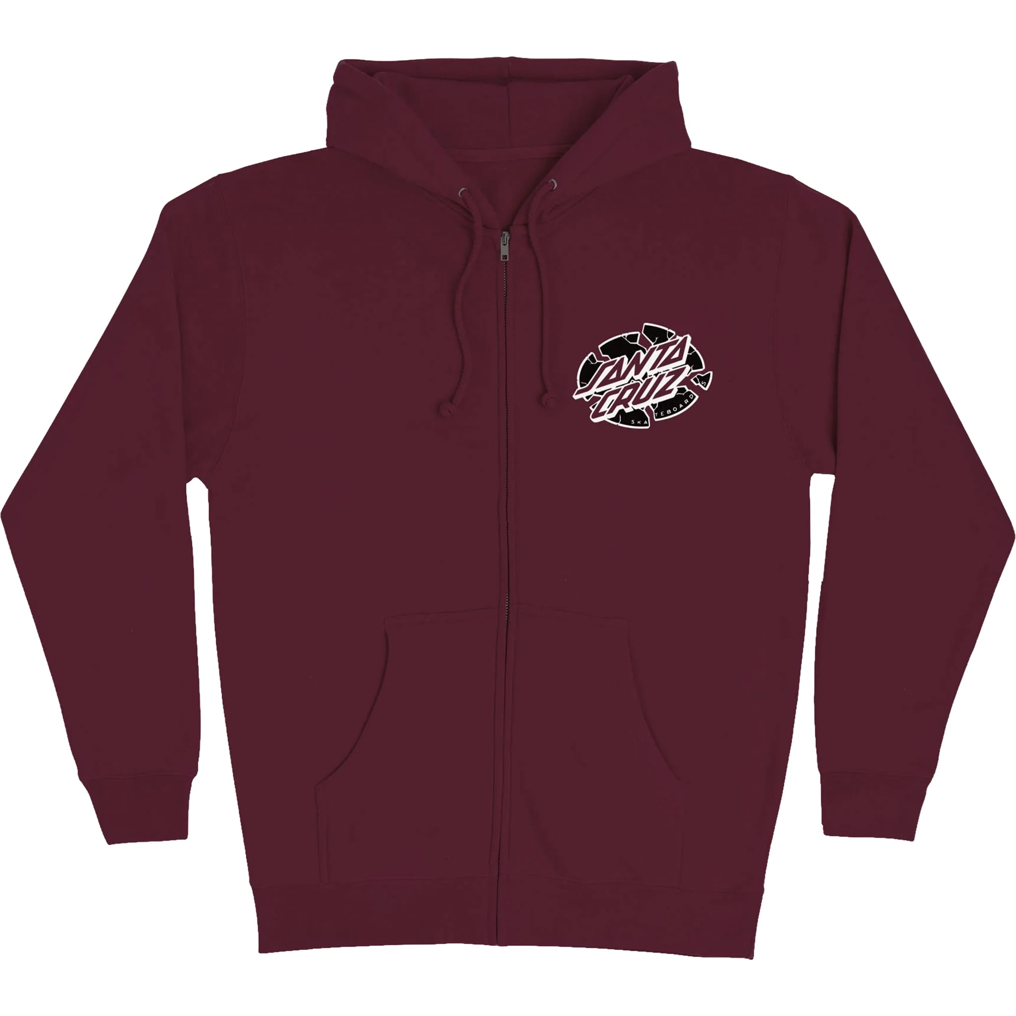 Santa Cruz Grabke Exploding Dot Zip Hoodie Maroon Sweatshirts