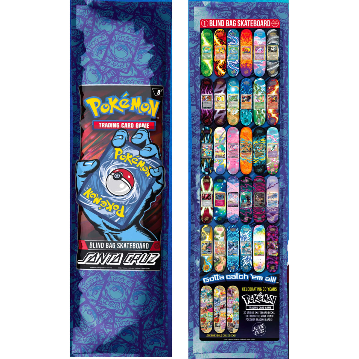 Santa Cruz x Pokémon TCG Blind Bag Deck 8" Skateboard
