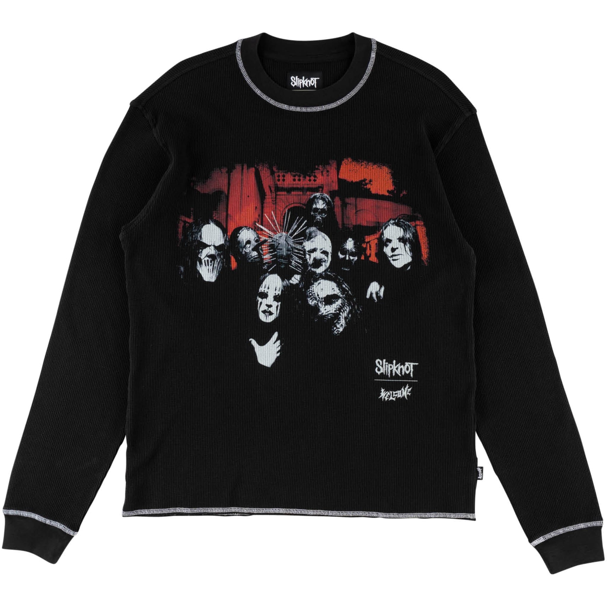 Slipknot X Welcome Masks Boxy Contrast Stitch Thermal T Shirt