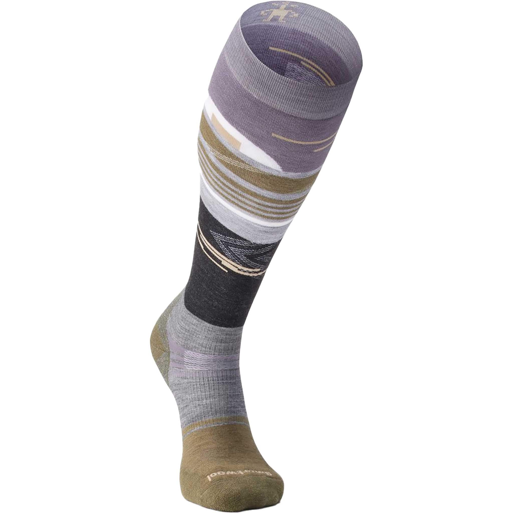 Smartwool Snowboard Targeted Cushion Broken Lines Socks Graphite Snowboard Socks