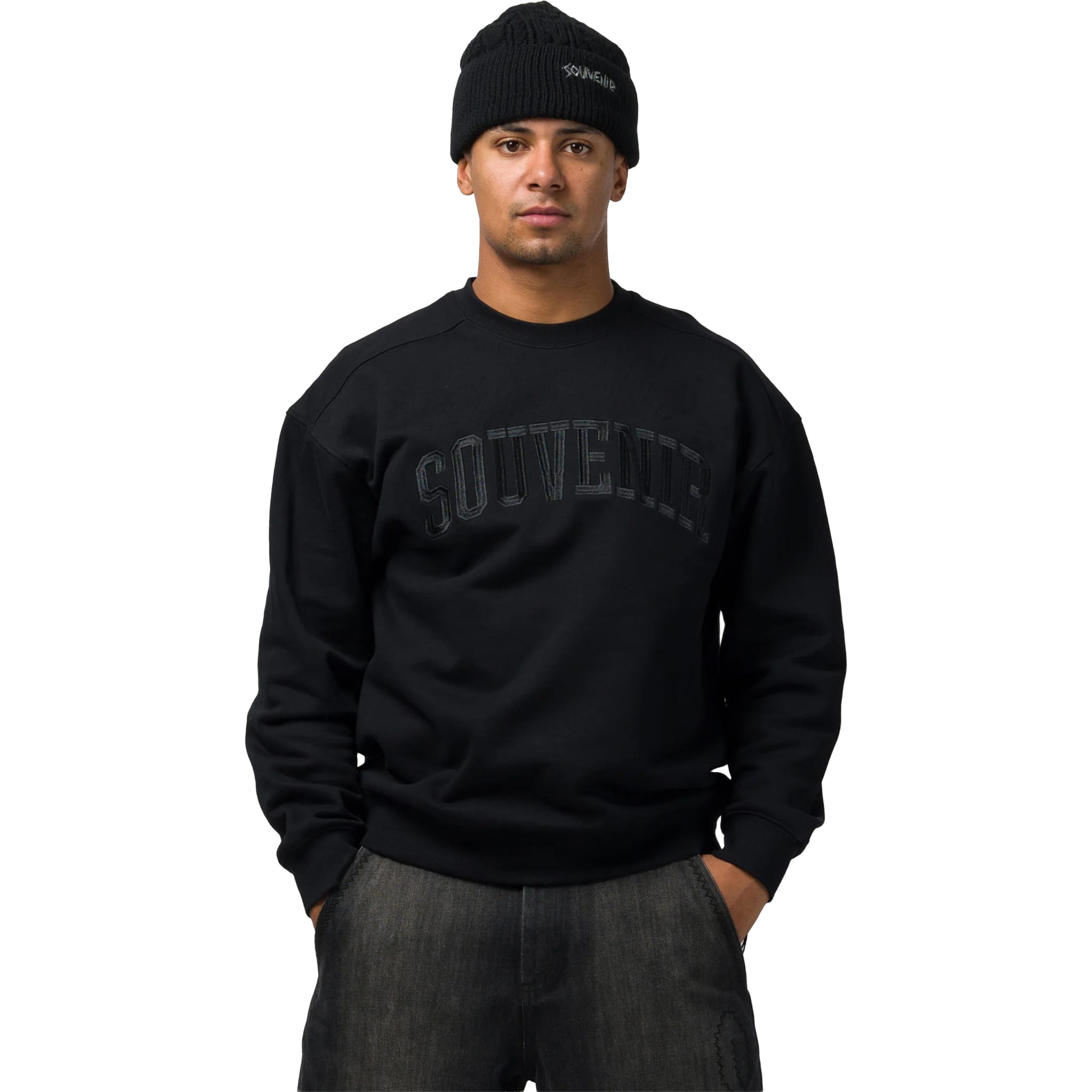 Souvenir Collegiate Crew Black Sweatshirts