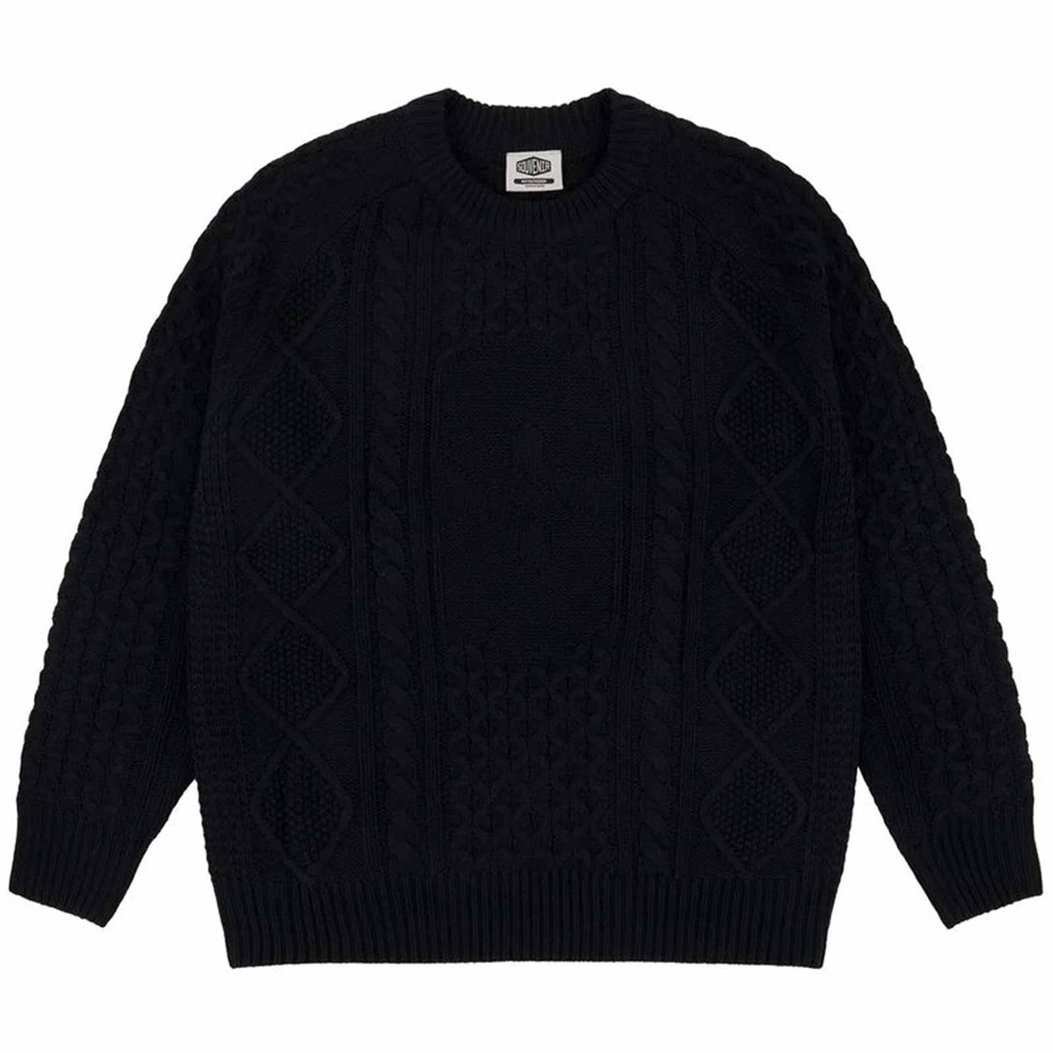 Souvenir Engineered Cable Knit Sweater Black Sweatshirts