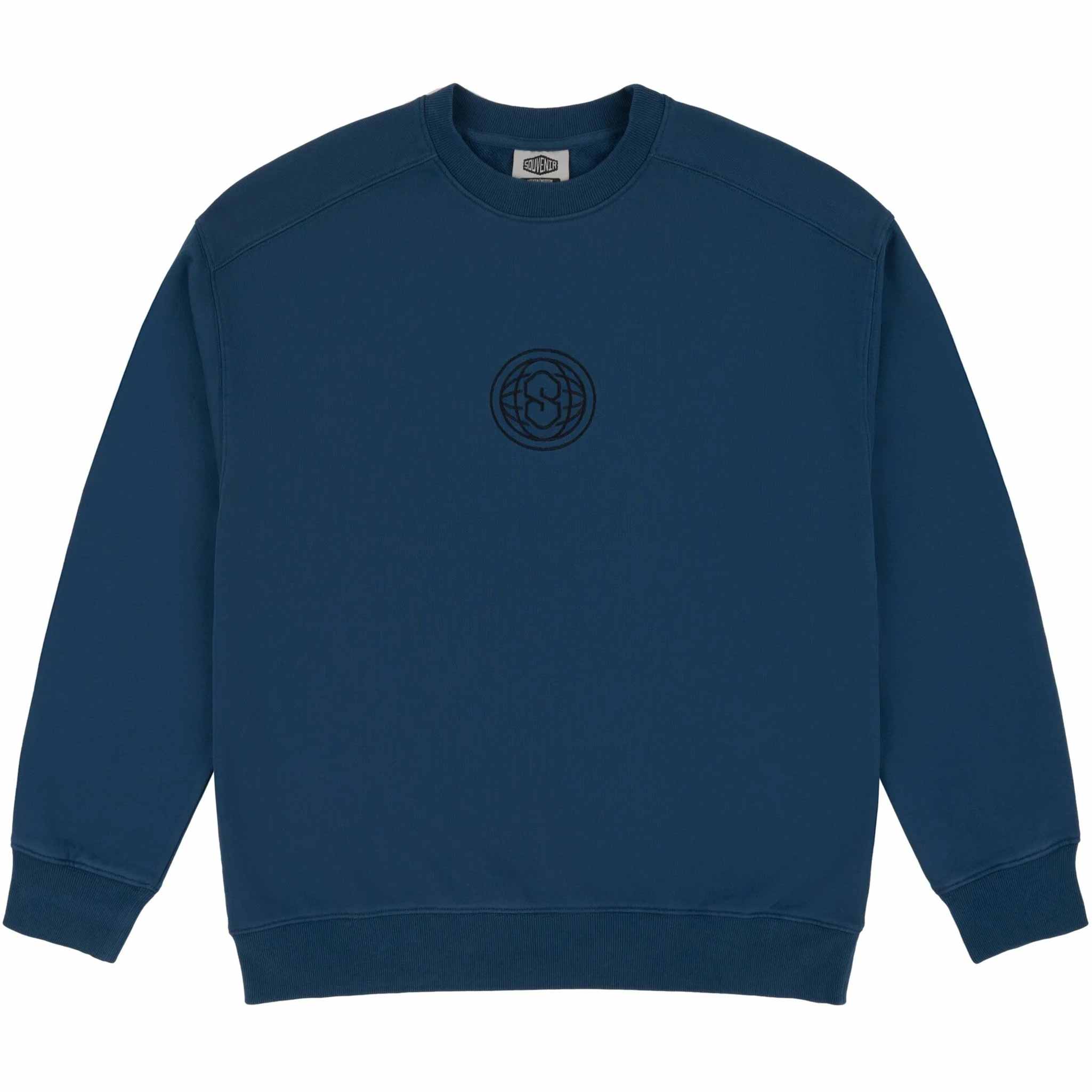 Souvenir Enzyme Wash Crew Vintage Blue Sweatshirts