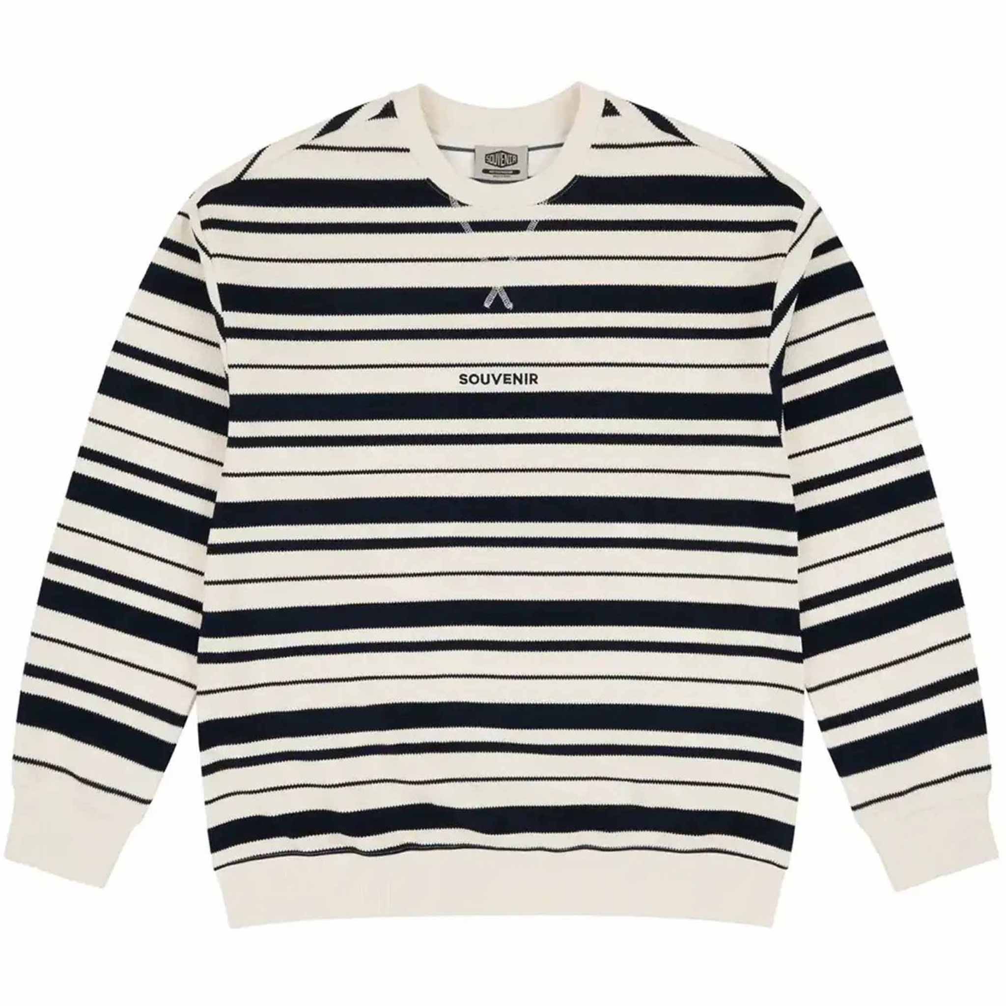 Souvenir Striped Ultra Pique Sweatshirt Marshmallow Sweatshirts
