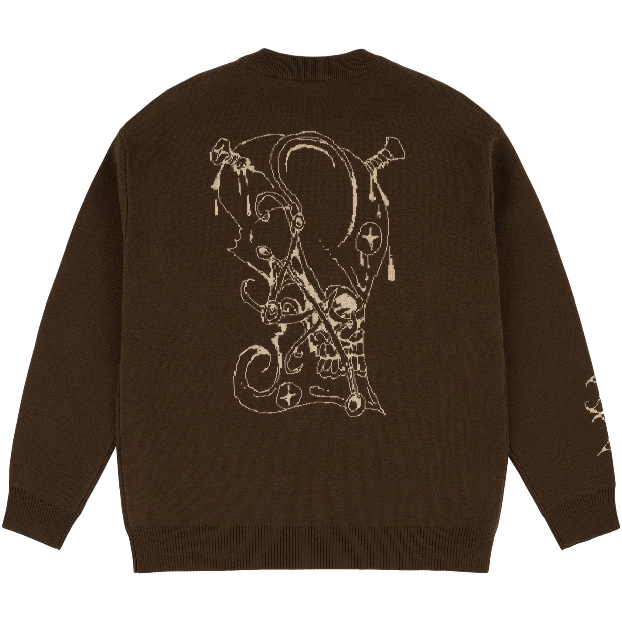 Souvenir X Balti Skull Jacquard Sweater Brown Sweatshirts