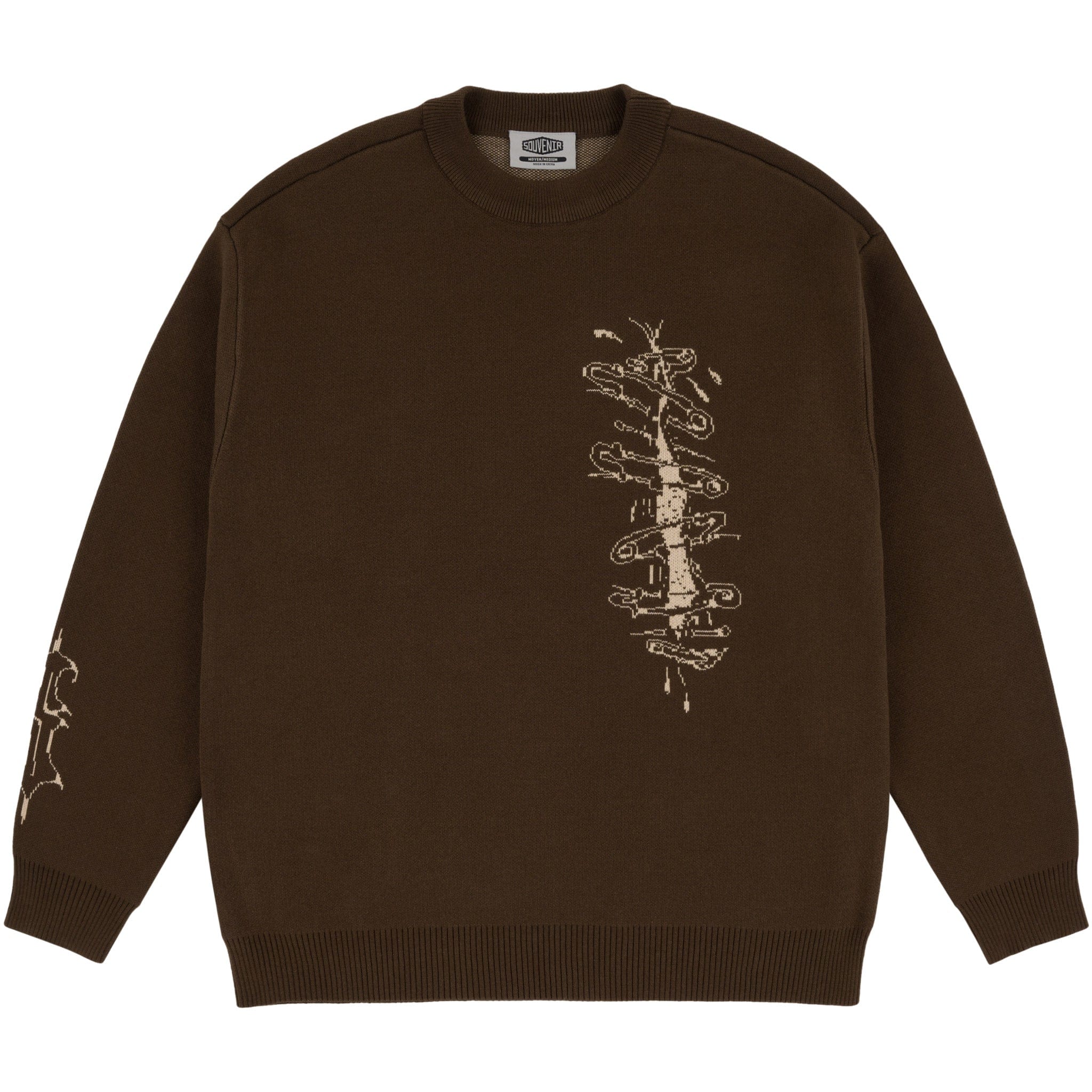 Souvenir X Balti Skull Jacquard Sweater Brown Sweatshirts